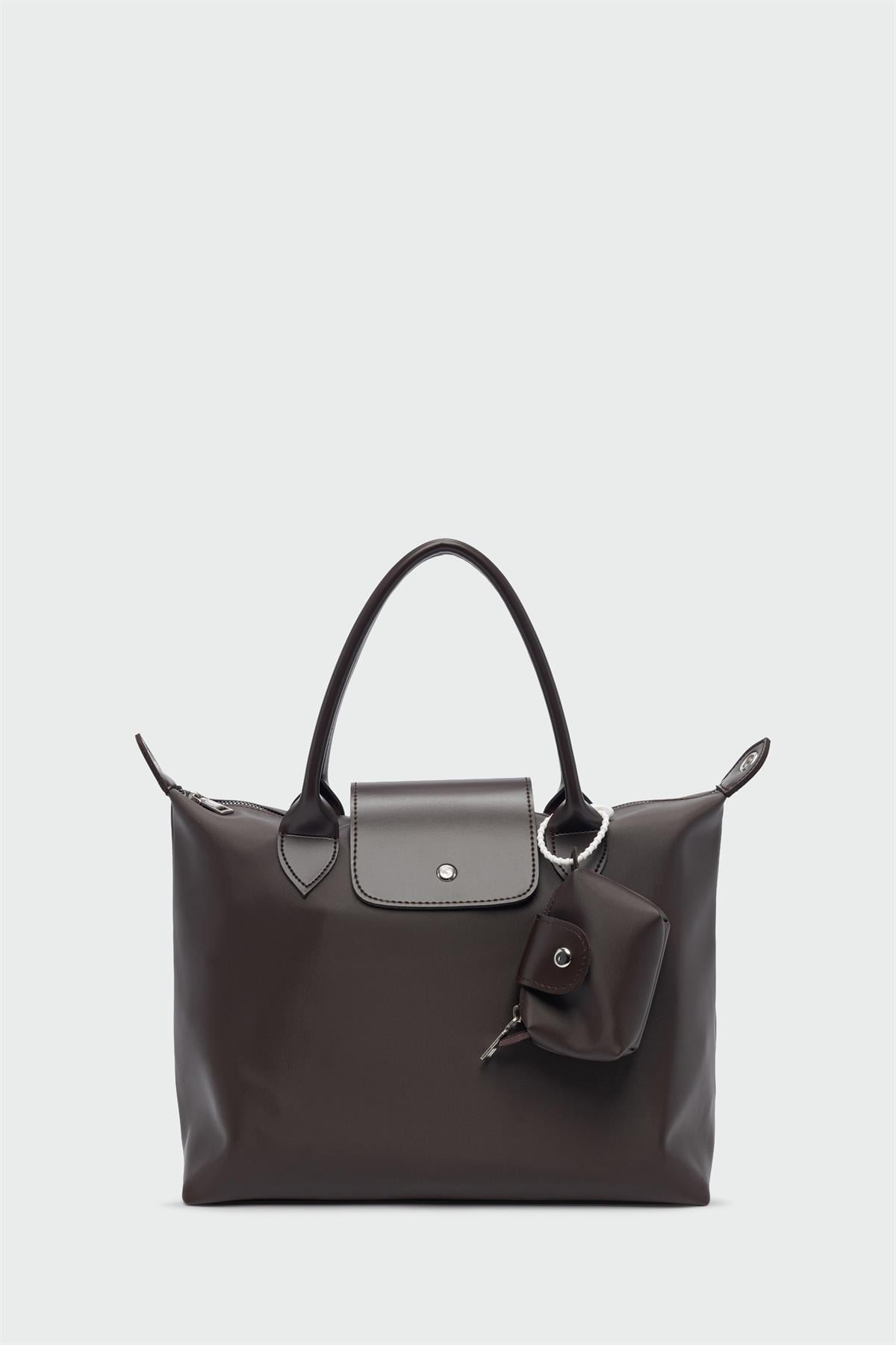 Booster Charmlı Omuz Çantası Kahve