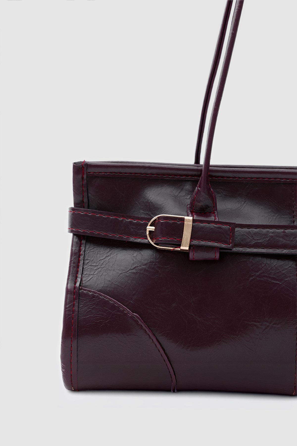 Enyola Vintage Baget Çanta Mürdüm