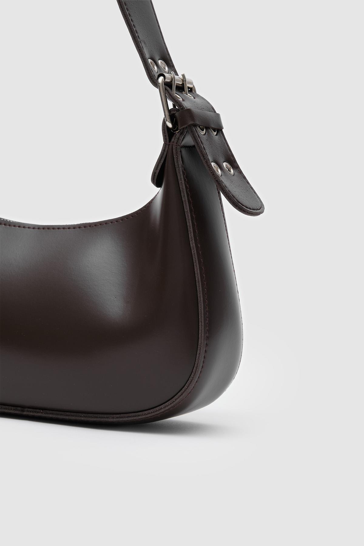 Muse Oval Baget Çanta Acı Kahve