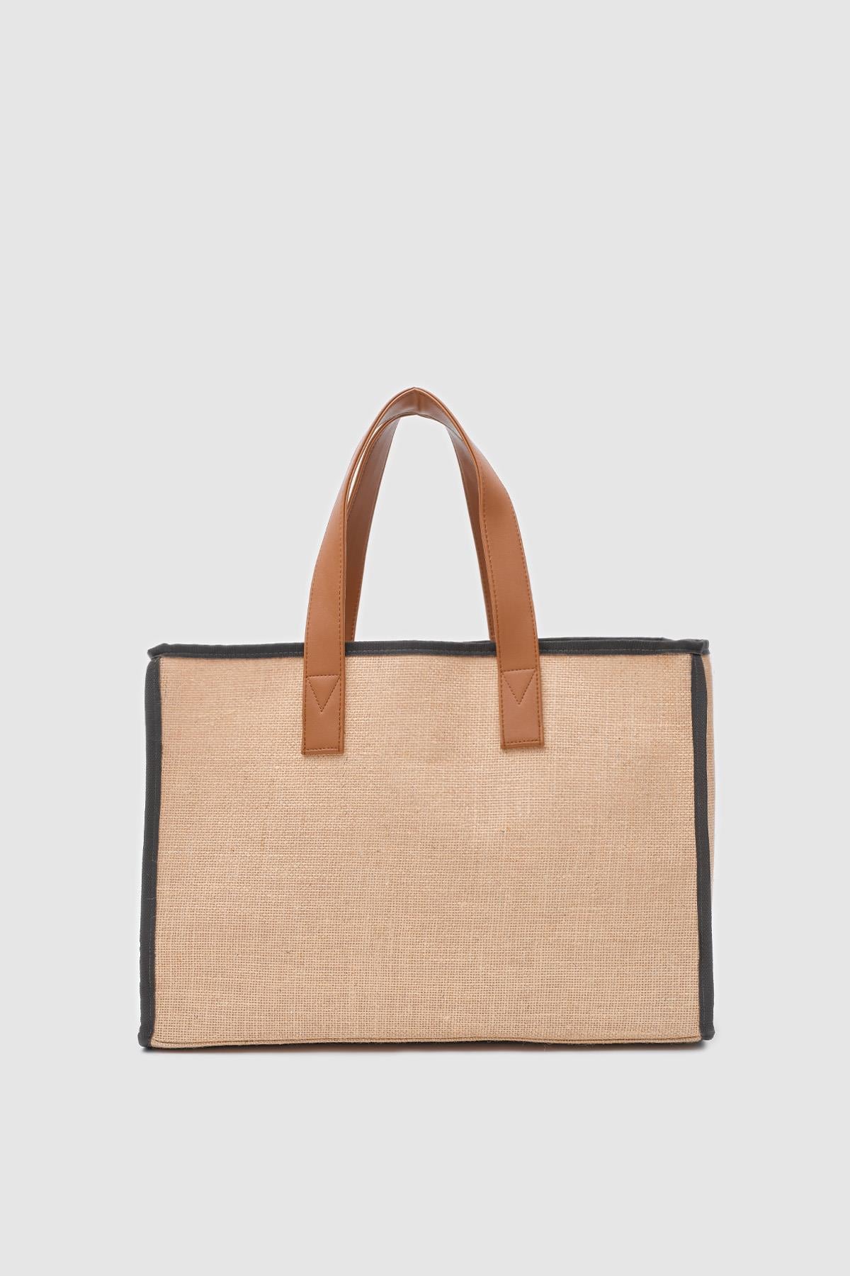 Arc X Large Hasır Tote Bag Kahverengi
