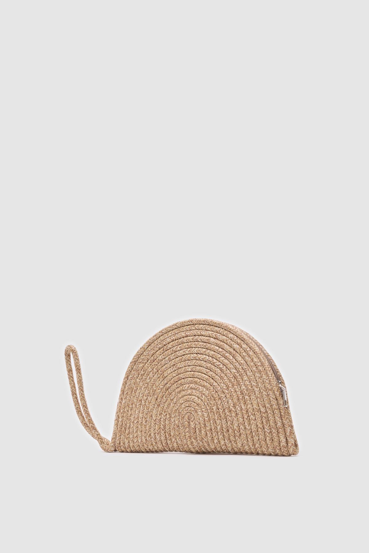 Most Hasır Clutch Çanta Vizon
