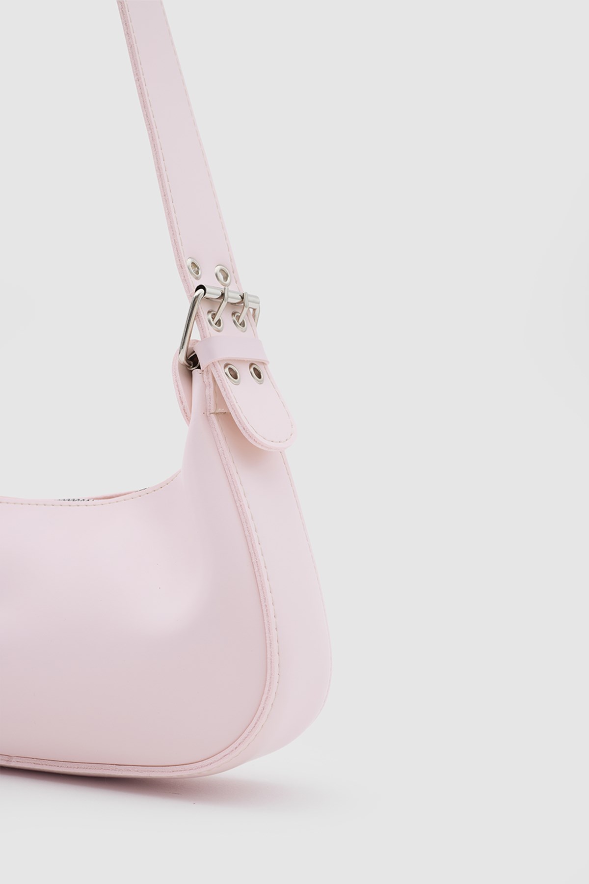 Muse Oval Baget Çanta Pudra Pembe