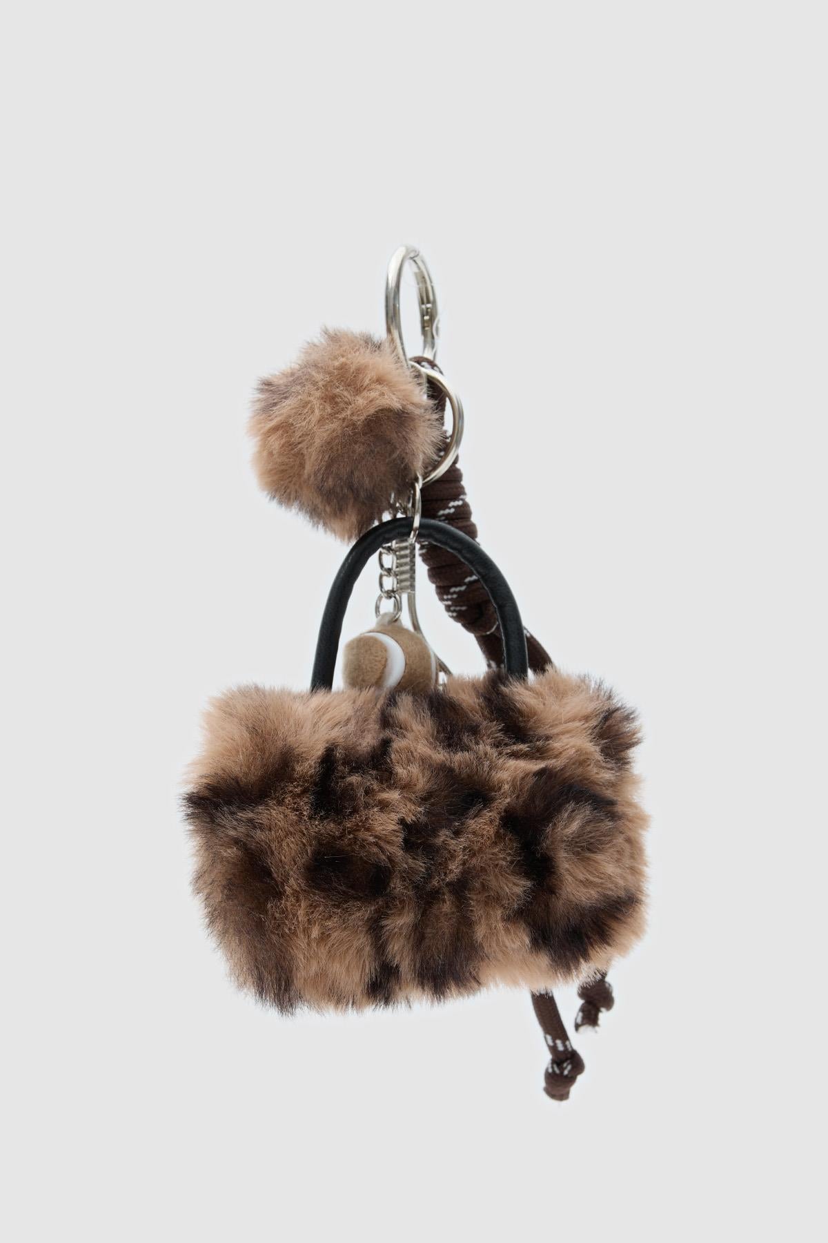 Peluş Çanta Charmı  Leopar Desen