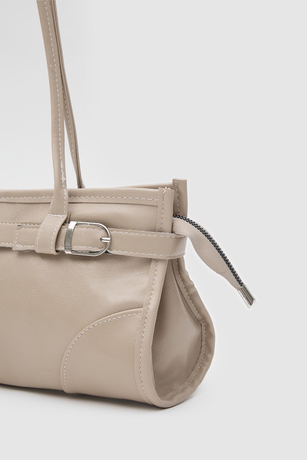 Enyola Vintage Baget Çanta Bej