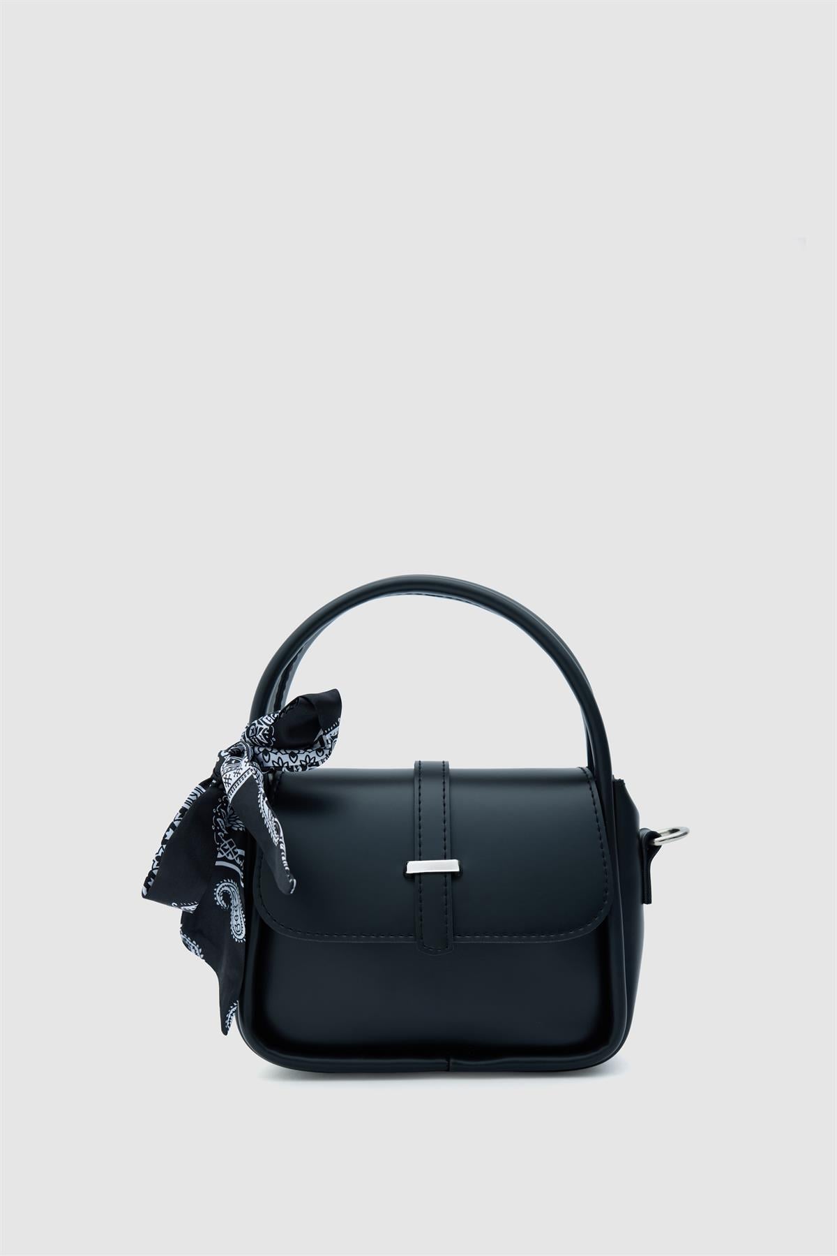 Pearl Fular Detaylı El Ve Çapraz Siyah