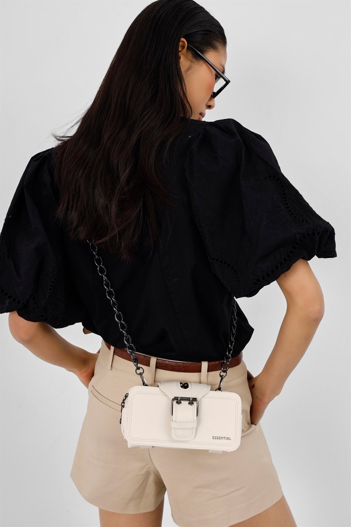 Movo Çok Gözlü Çapraz Çanta Krem