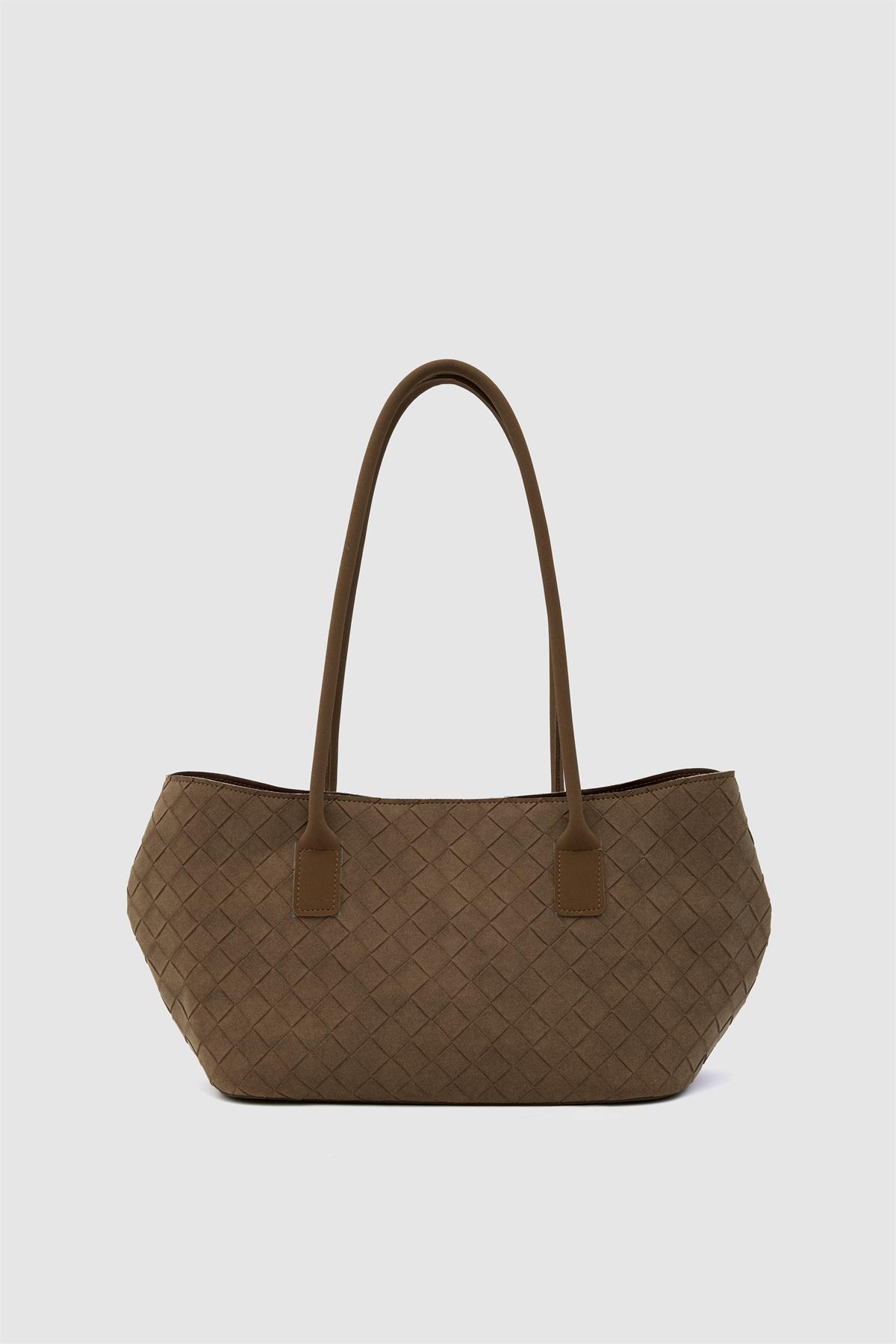 Veneta Süet Shopper Omuz Çantası Taba