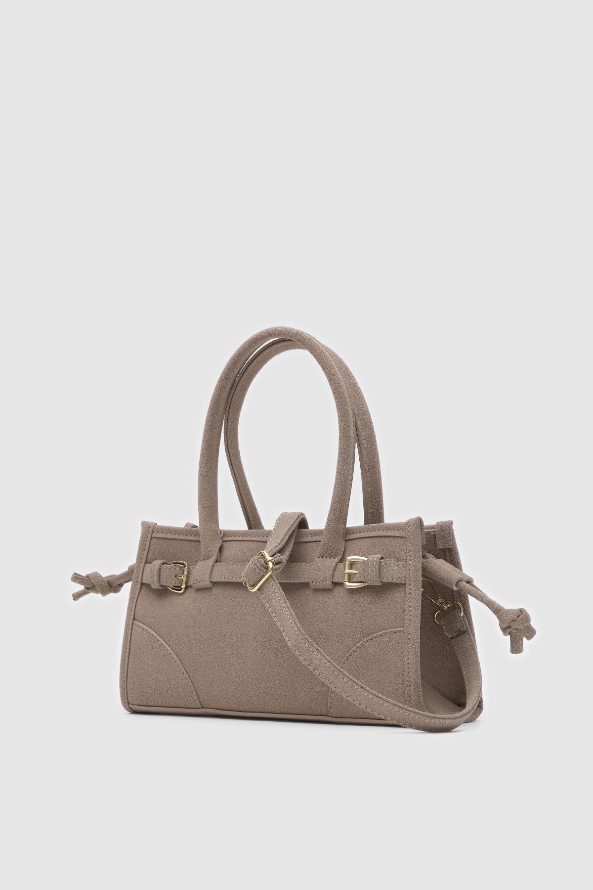 Maison Süet Baget Çanta Bej