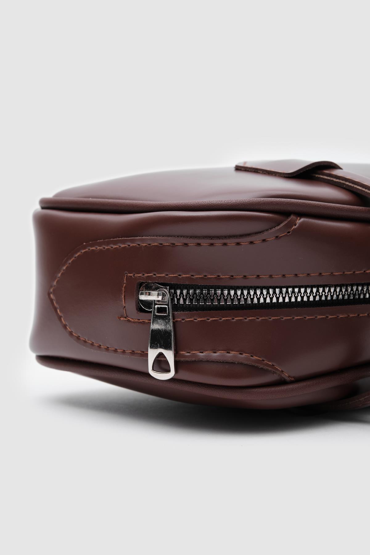 Boheme Vintage Baget Çanta Fındık Kabuğu