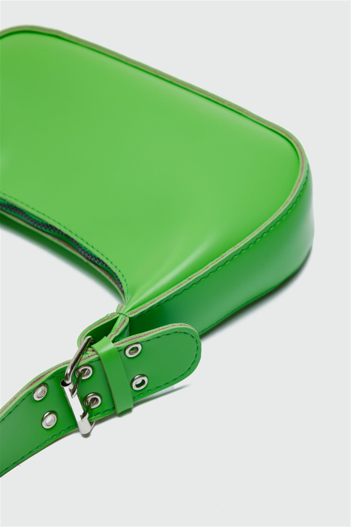 Muse Oval Baget Çanta Yeşil