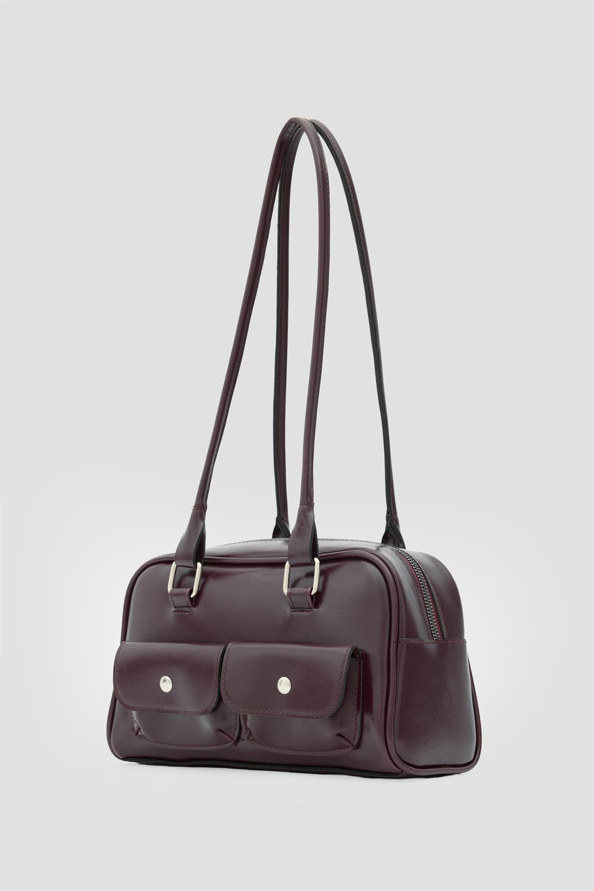Rhan Retro Baget Çantası Bordo