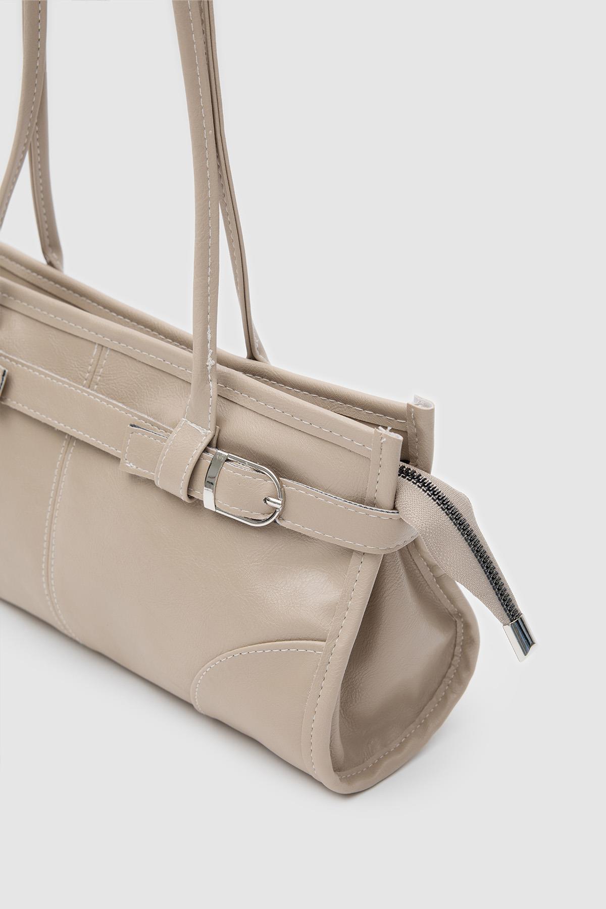Enyola Vintage Baget Çanta Bej
