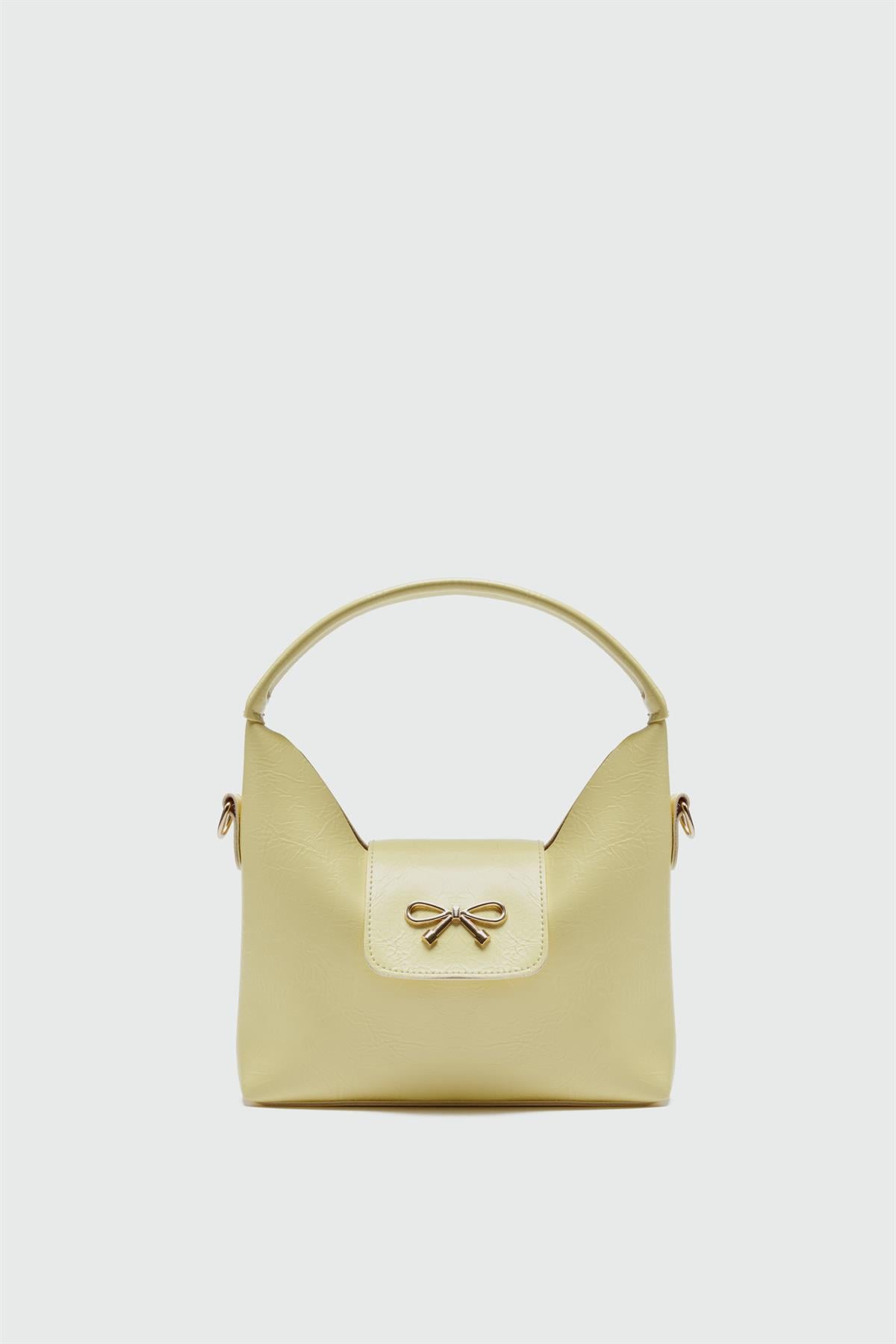 Diane Kapaklı El ve Omuz Çapraz Çanta Sarı
