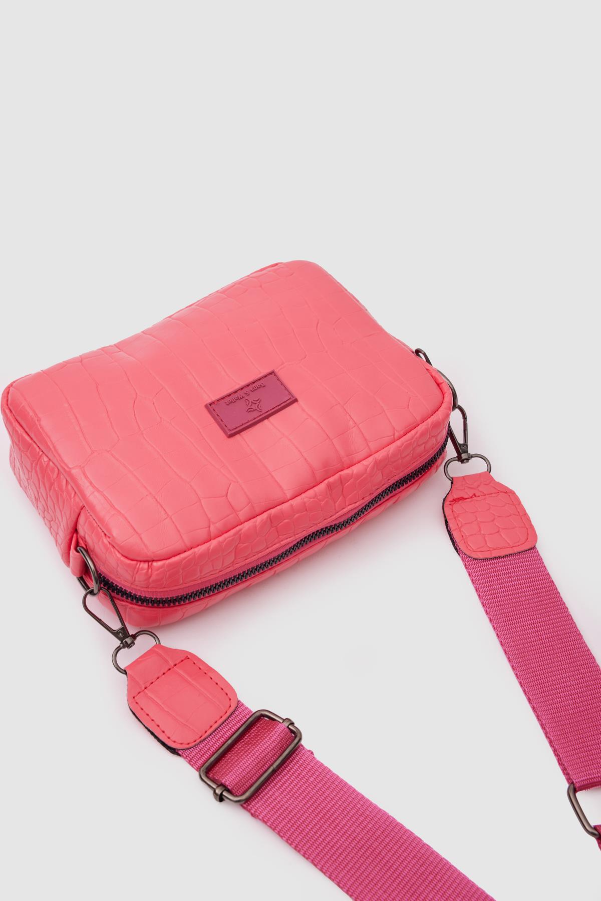 Arya Croco Capraz Çanta Pembe