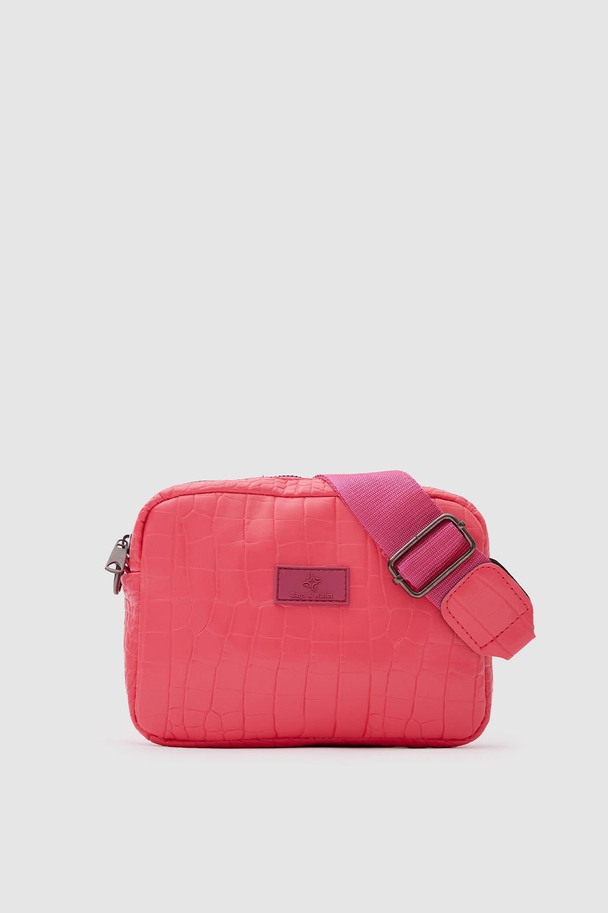 Arya Croco Capraz Çanta Pembe