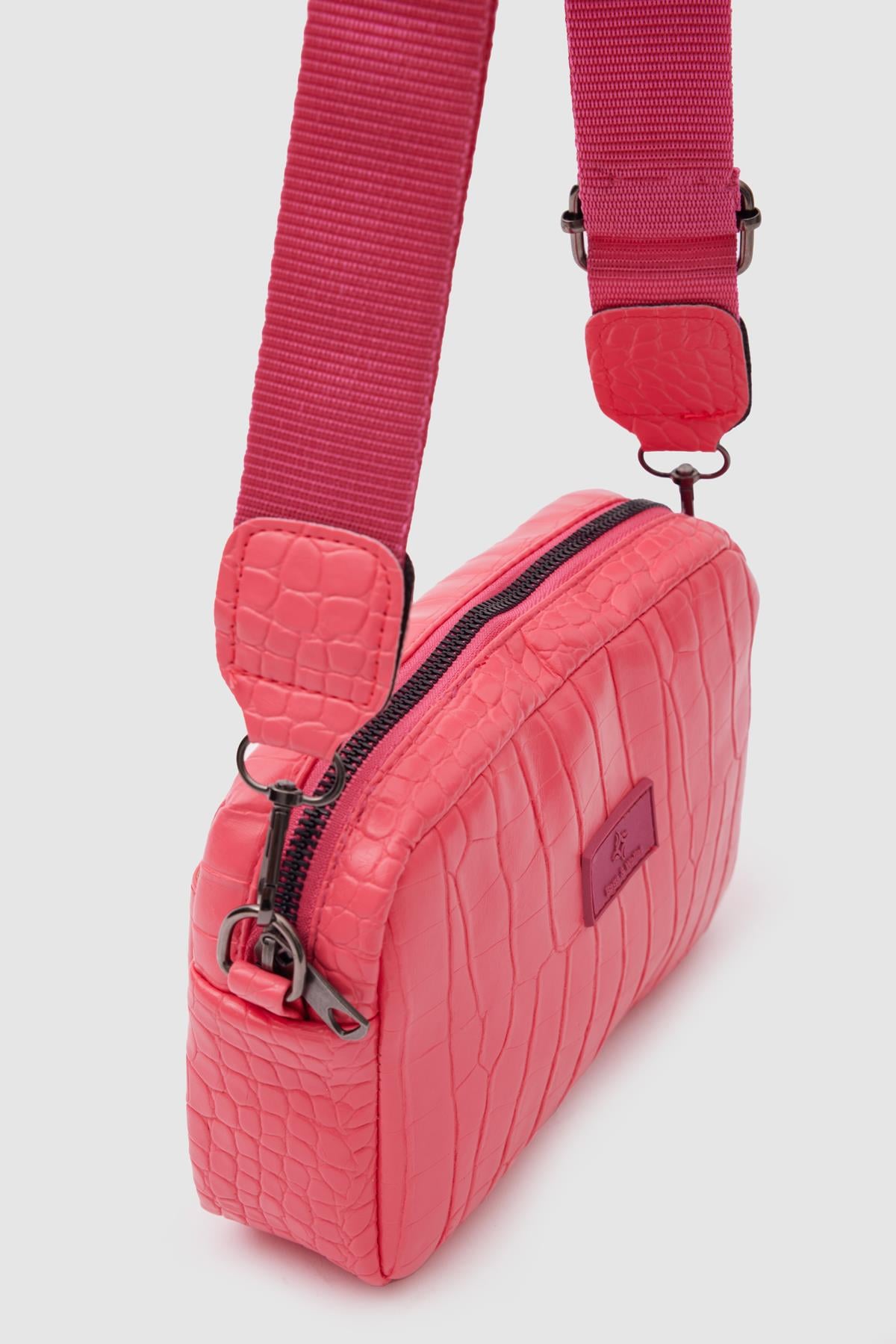 Arya Croco Capraz Çanta Pembe