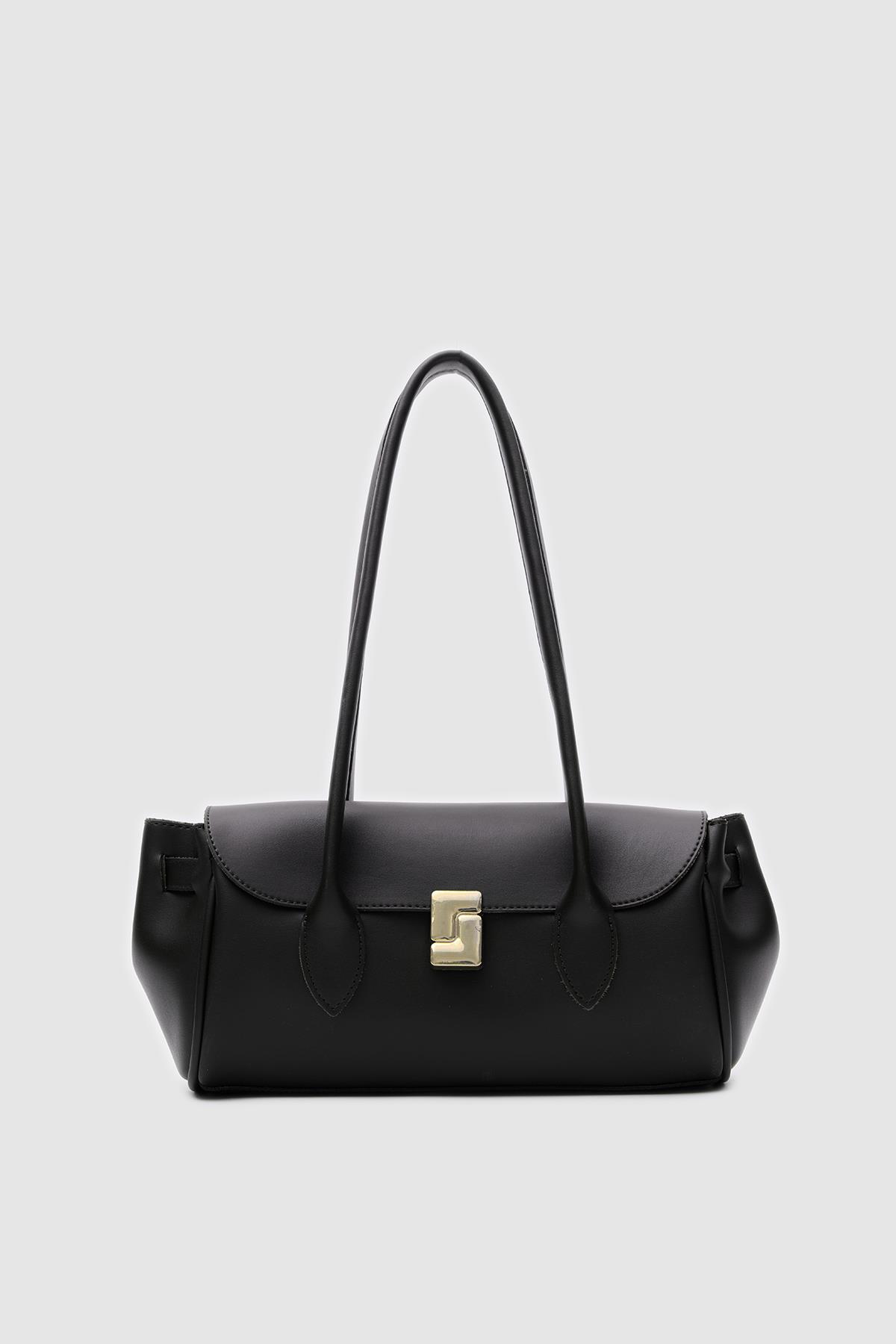 Lia Vintage Baget Çanta Siyah
