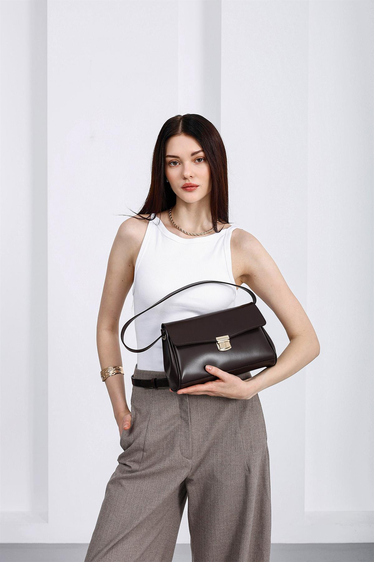 Lauren City Baget Çanta Kahve