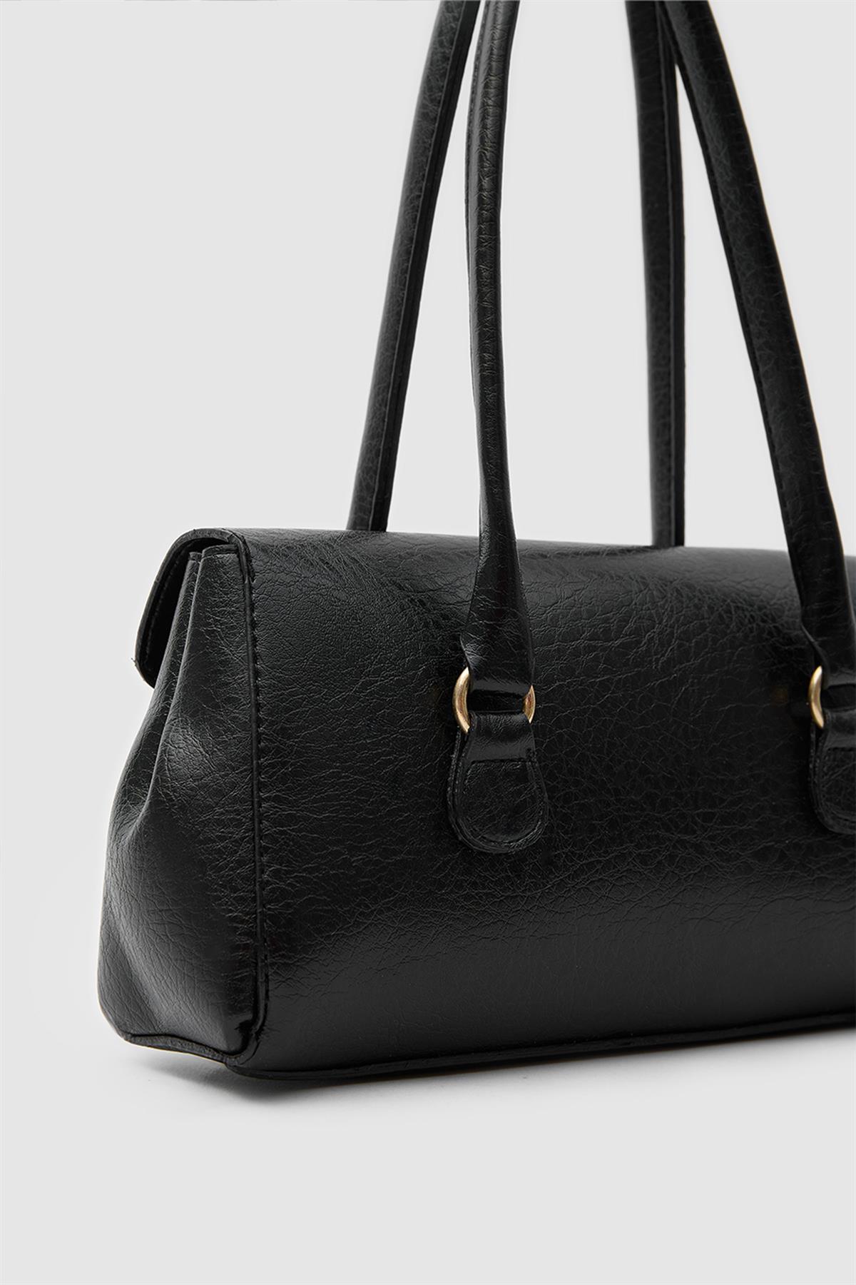 Lunera Vintage Baget Çanta Siyah