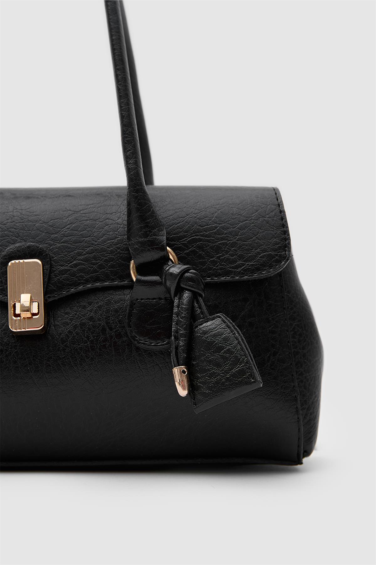 Lunera Vintage Baget Çanta Siyah