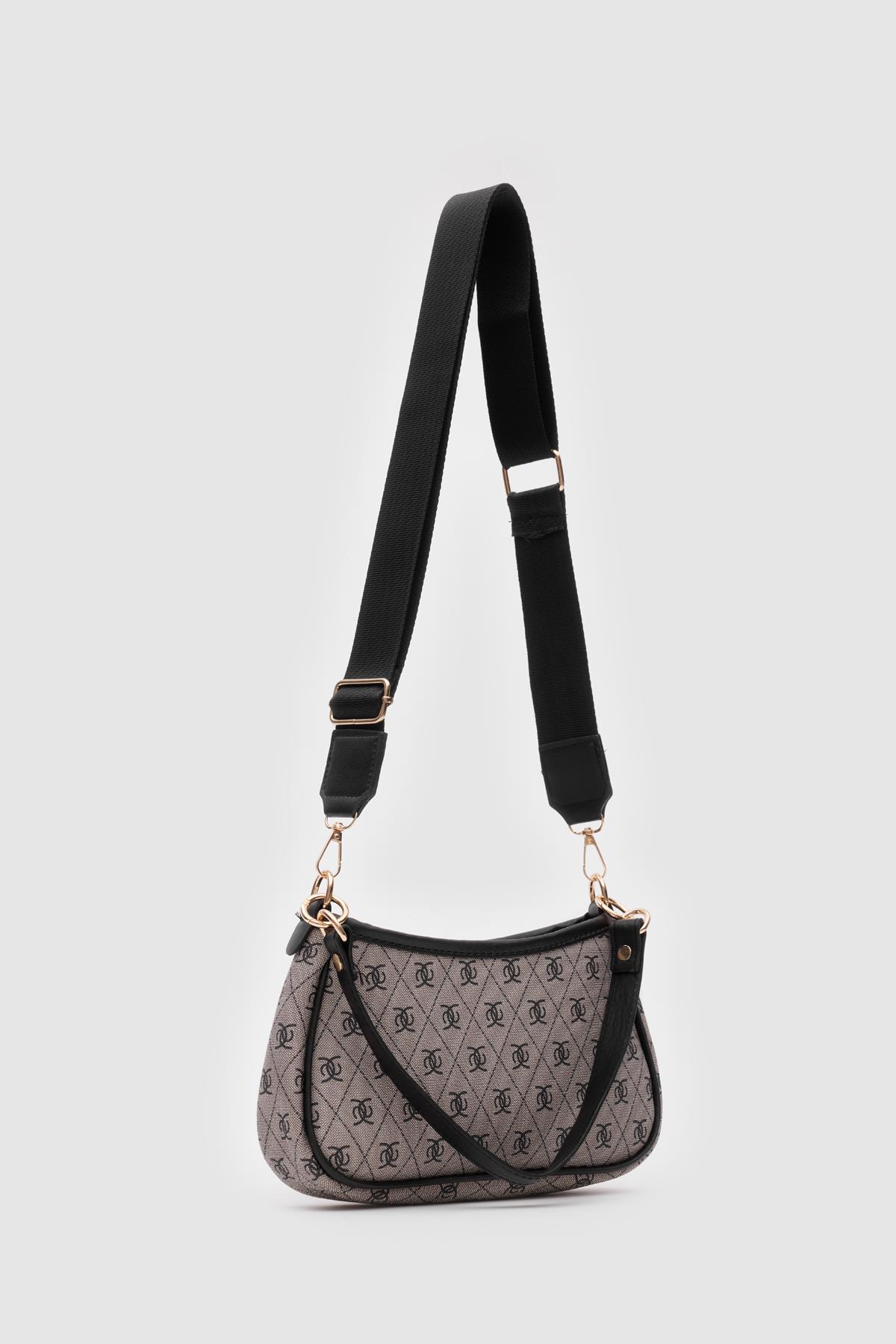 Farme Monogram Baget ve Çapraz Çanta Gri