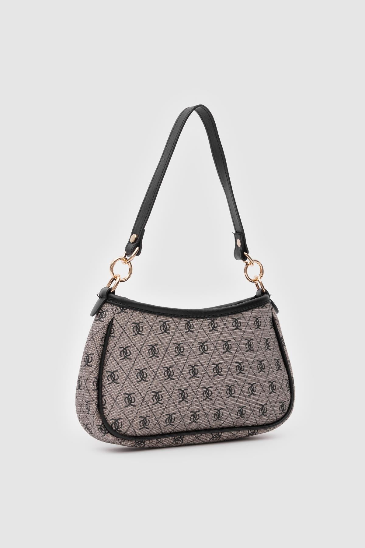Farme Monogram Baget ve Çapraz Çanta Gri