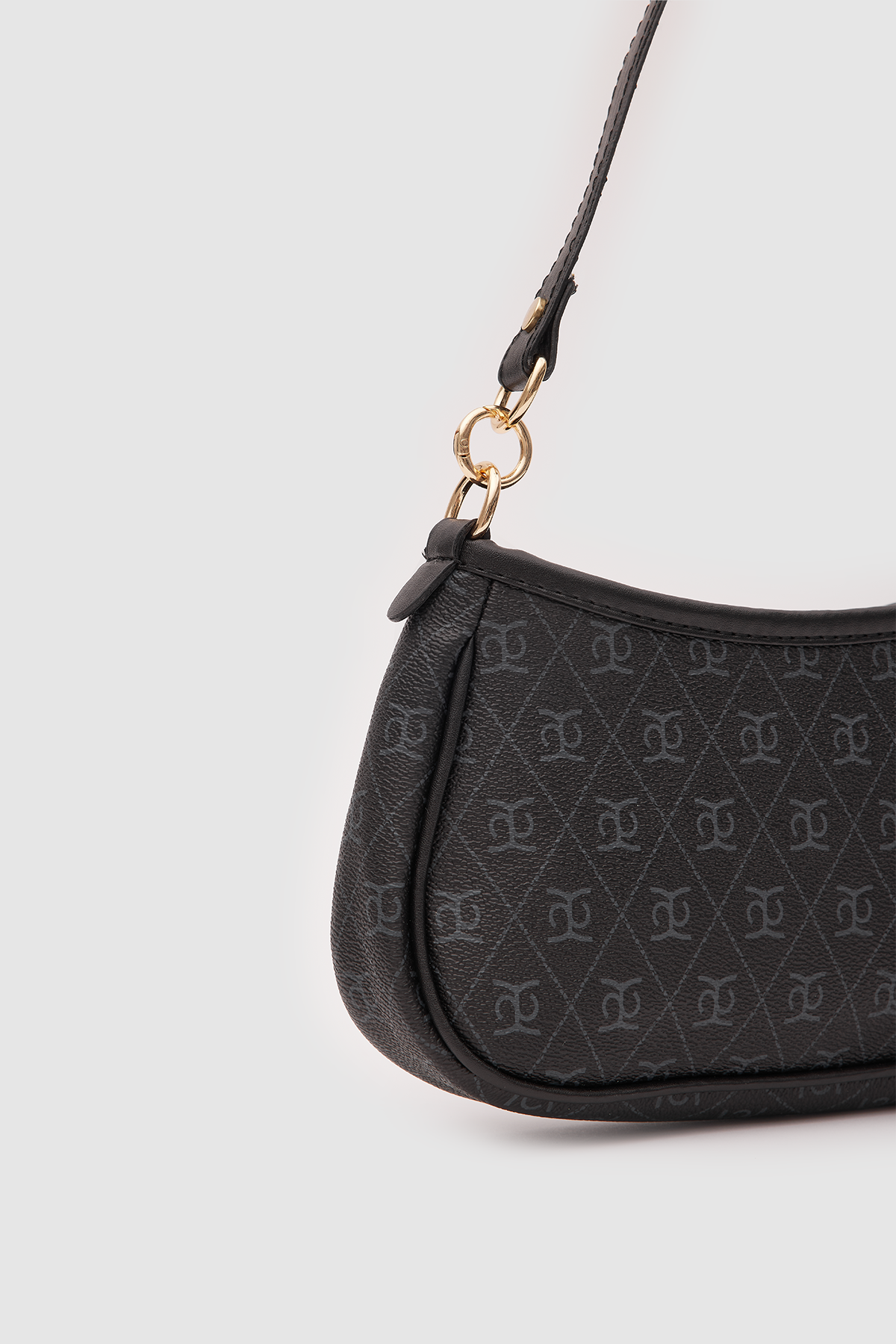 Farme Monogram Baget ve Çapraz Çanta Siyah