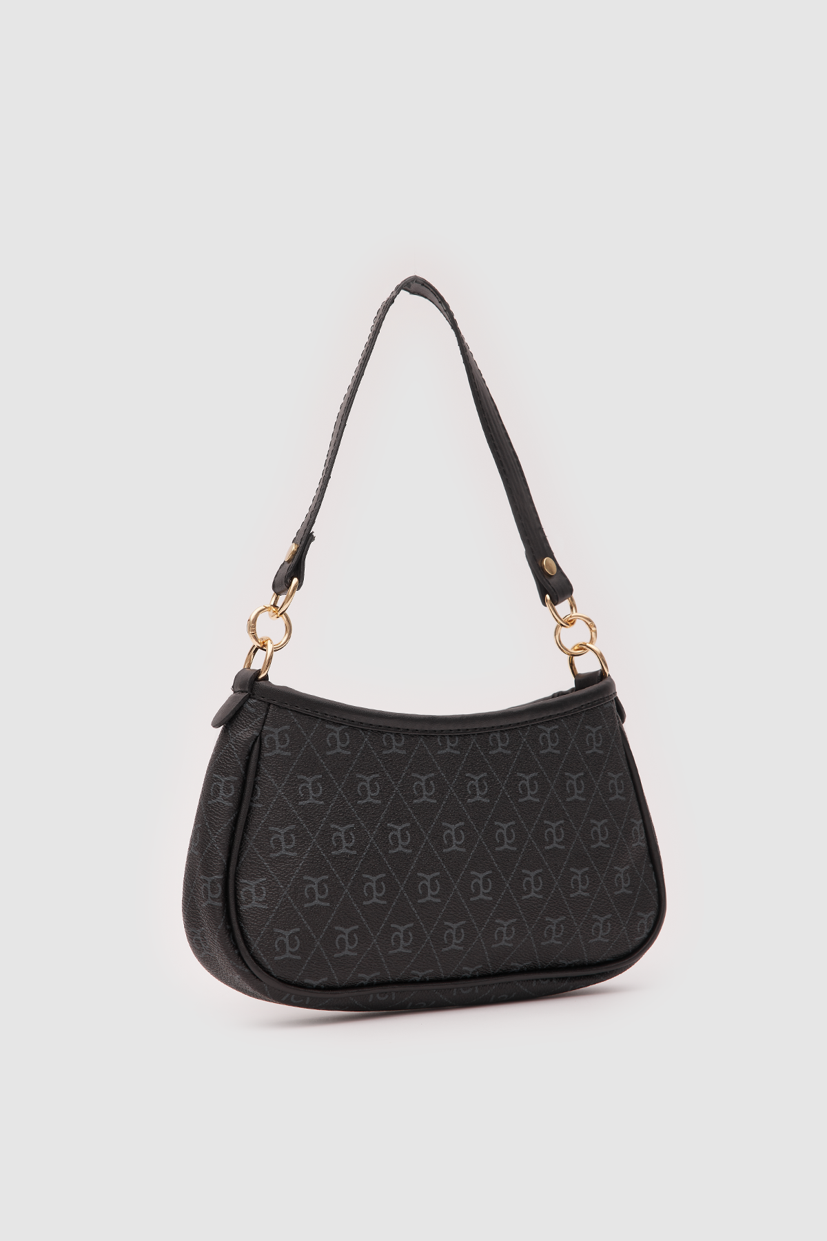 Desenli Baget Ve Çapraz Çanta Farme Siyah