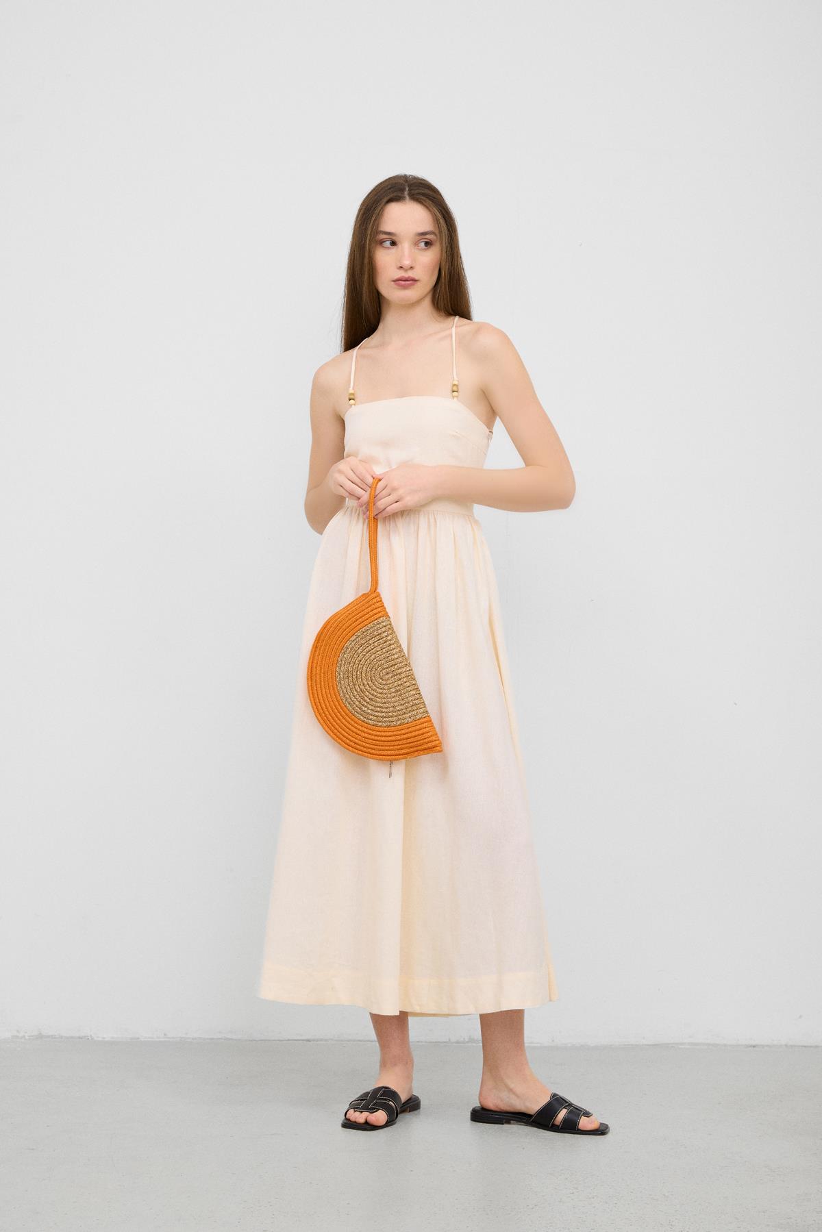 Most Hasır Clutch Çanta Turuncu