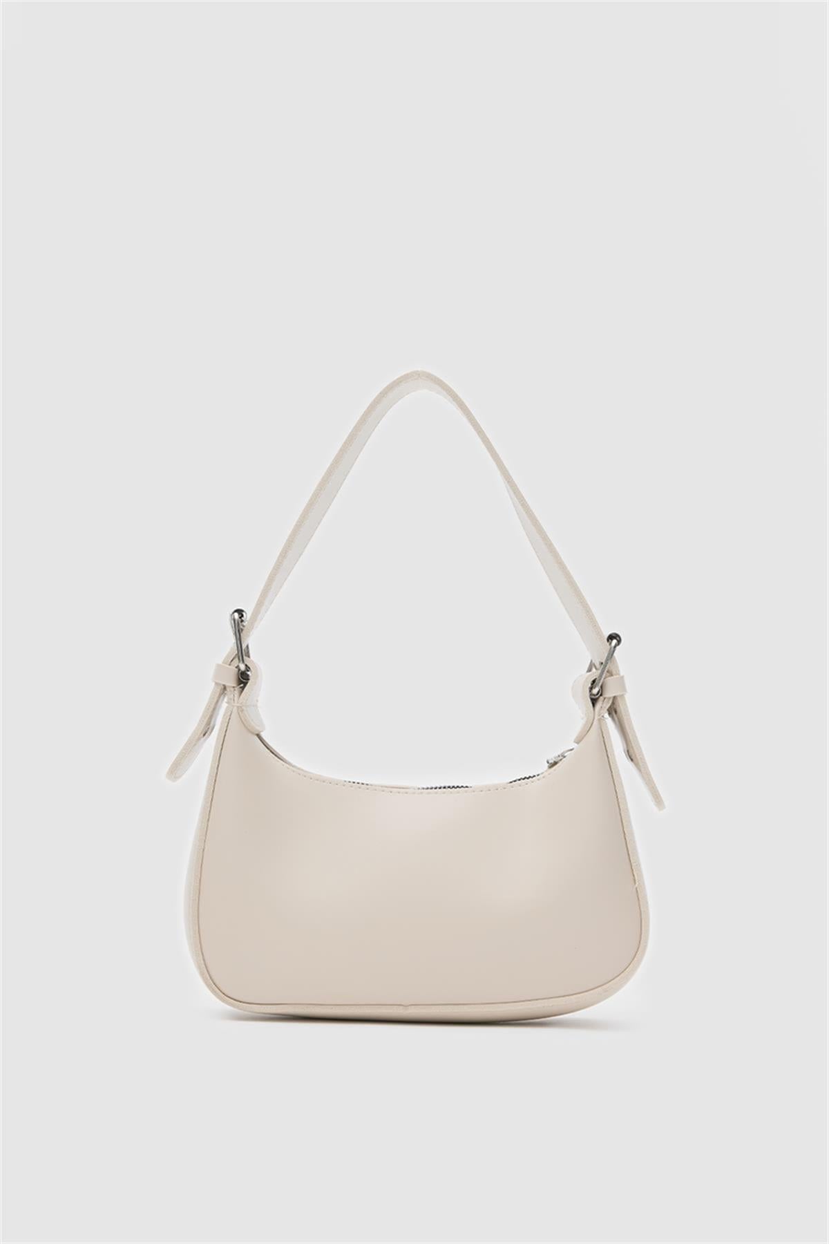 Muse Oval Baget Çanta Krem