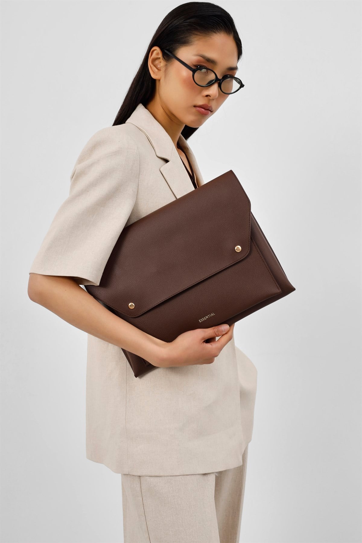 Frame Laptop & Tablet Çantası Kahve