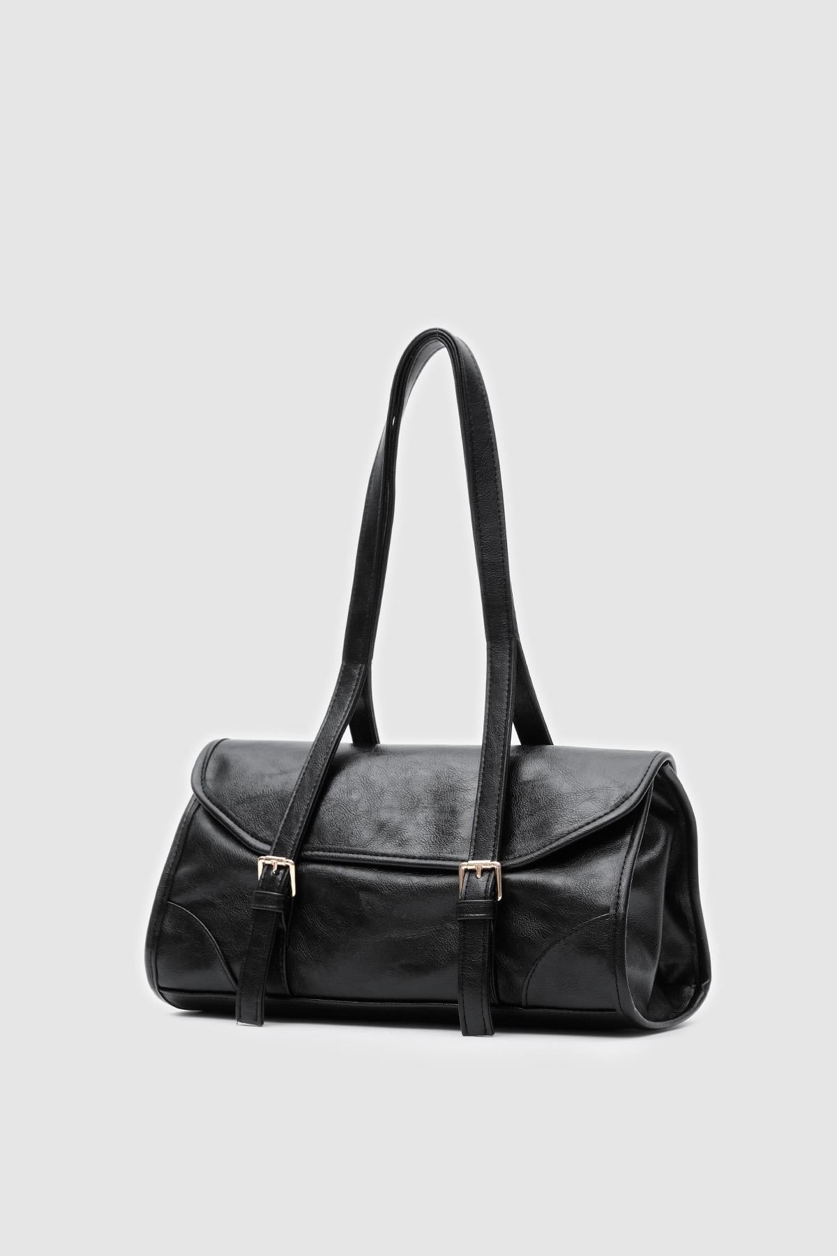 Lue Vintage Baget Çanta Siyah