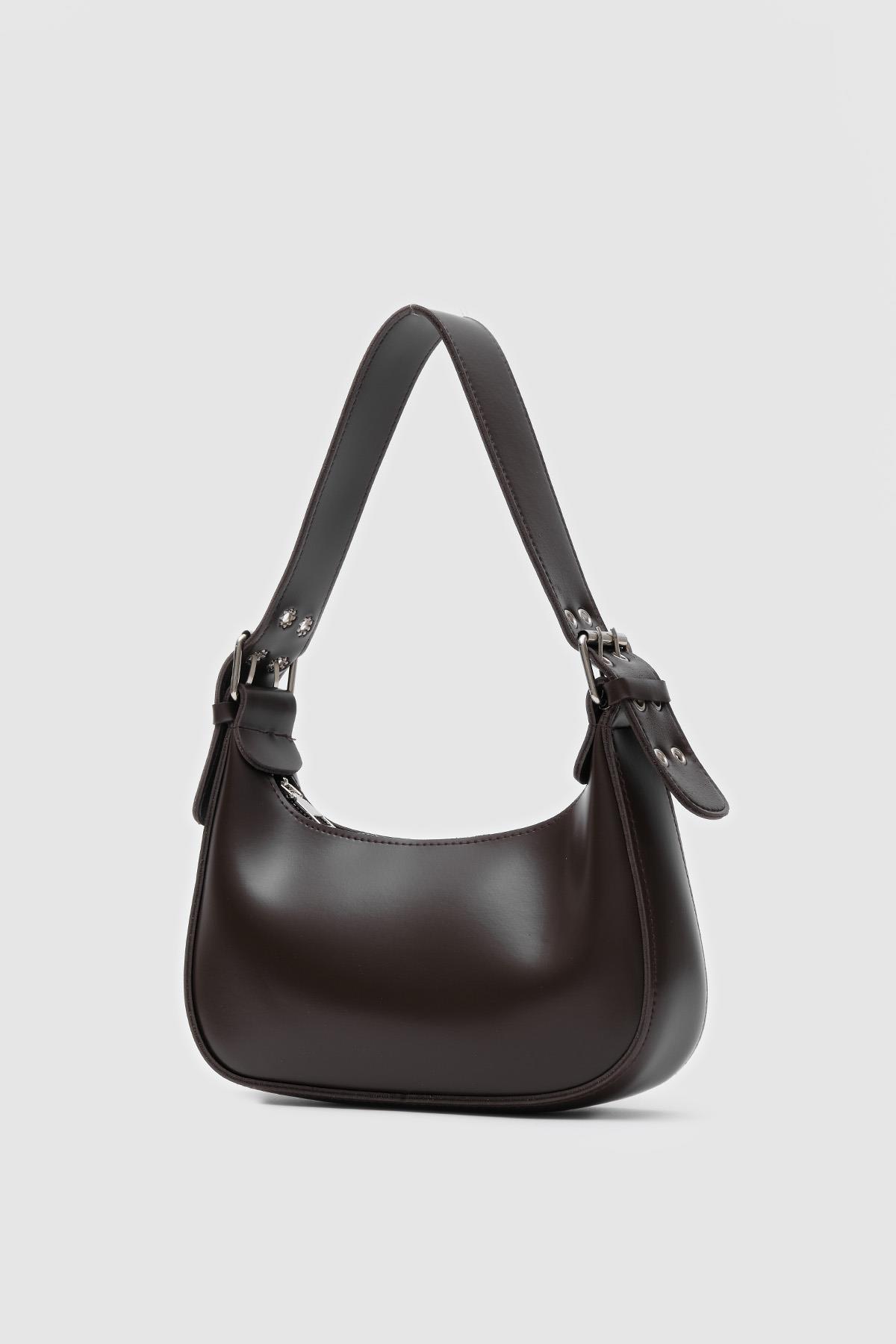Muse Oval Baget Çanta Acı Kahve