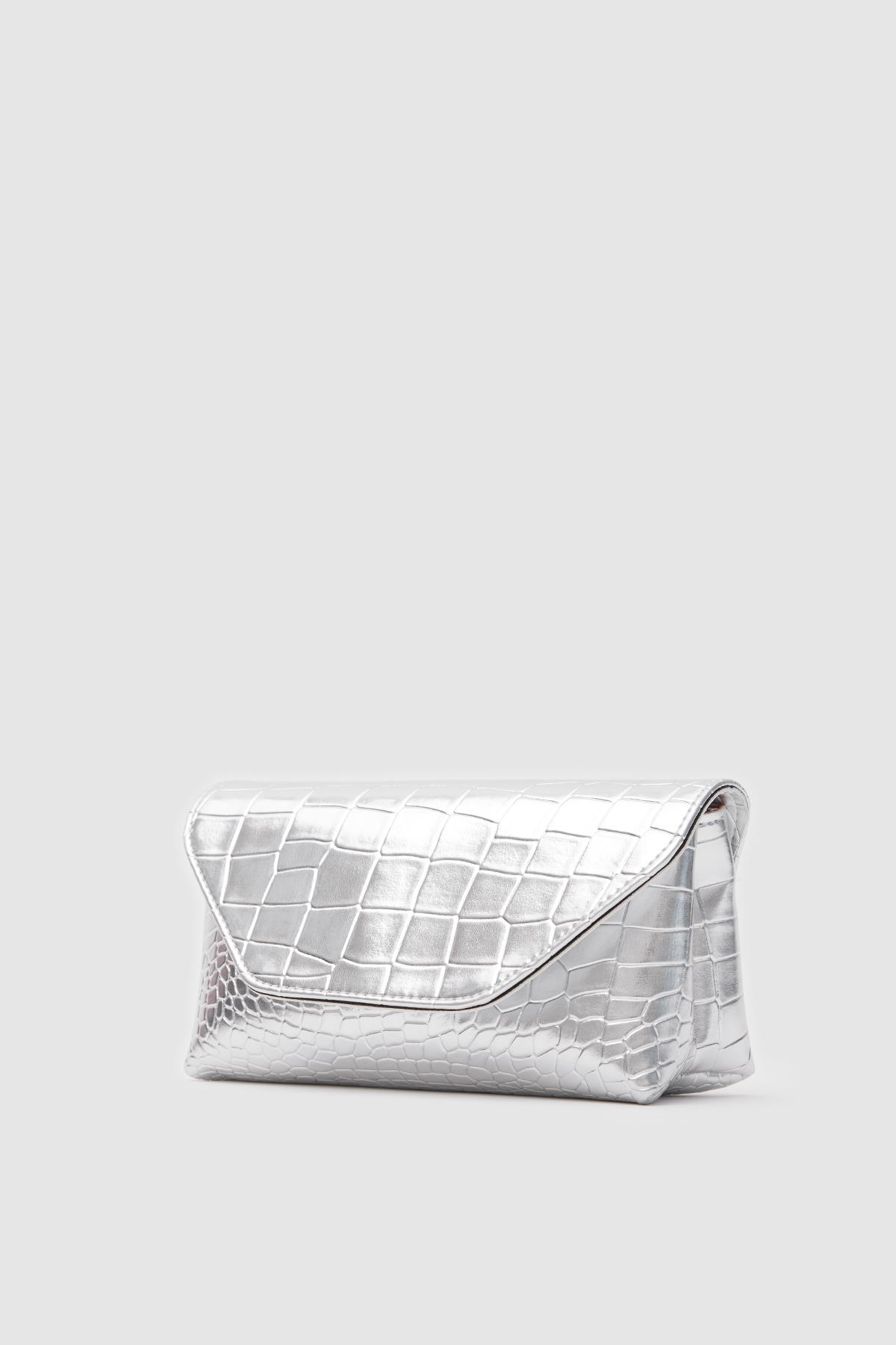 Gigi Clutch ve Çapraz Çanta Gümüş