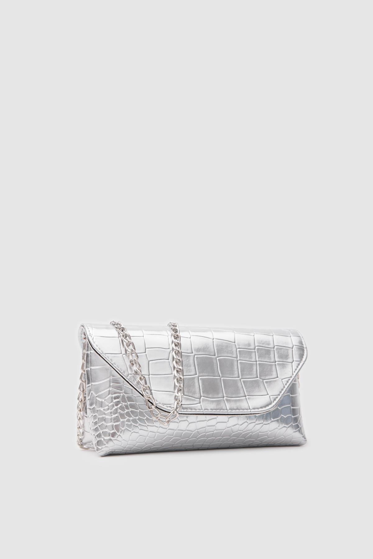 Gigi Clutch ve Çapraz Çanta Gümüş