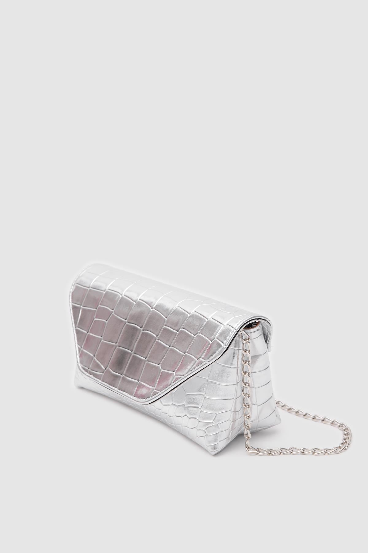 Gigi Clutch ve Çapraz Çanta Gümüş