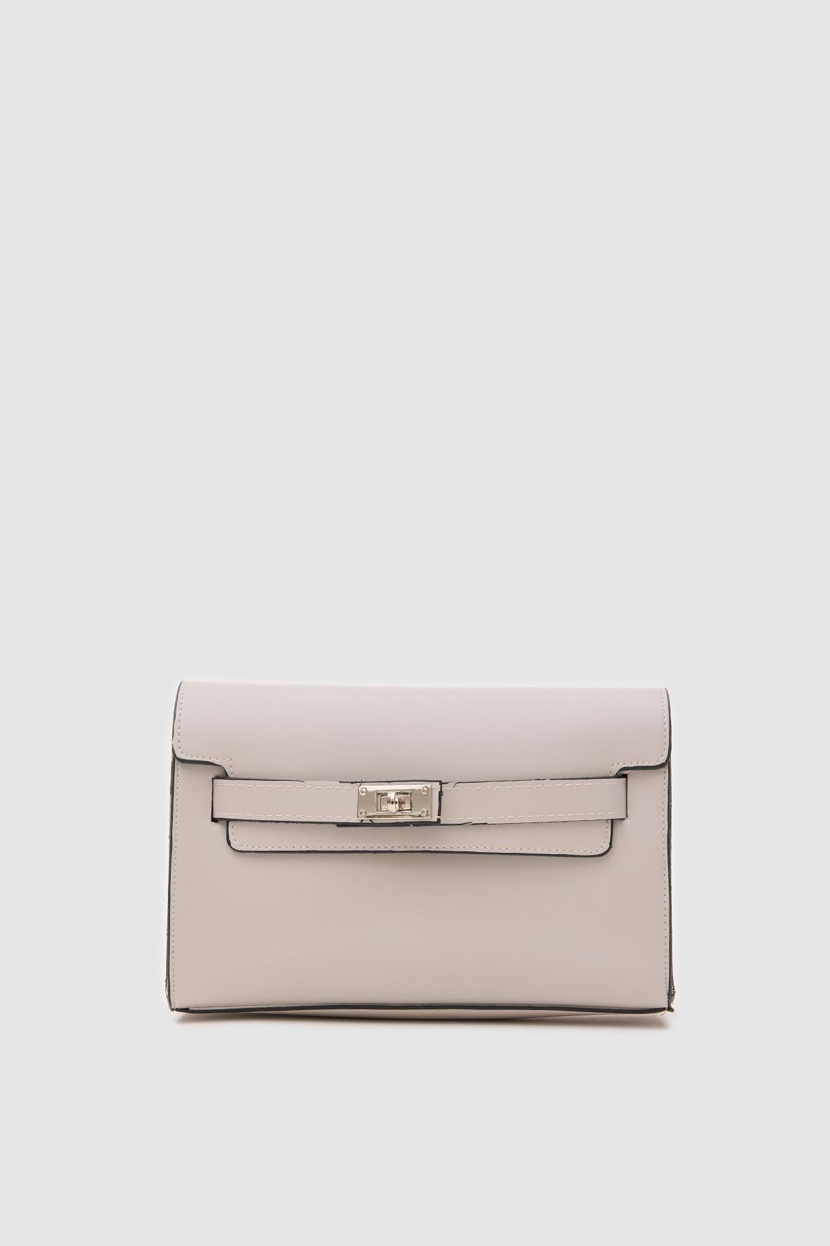 Kelly Kilitli Clutch Bag Gri