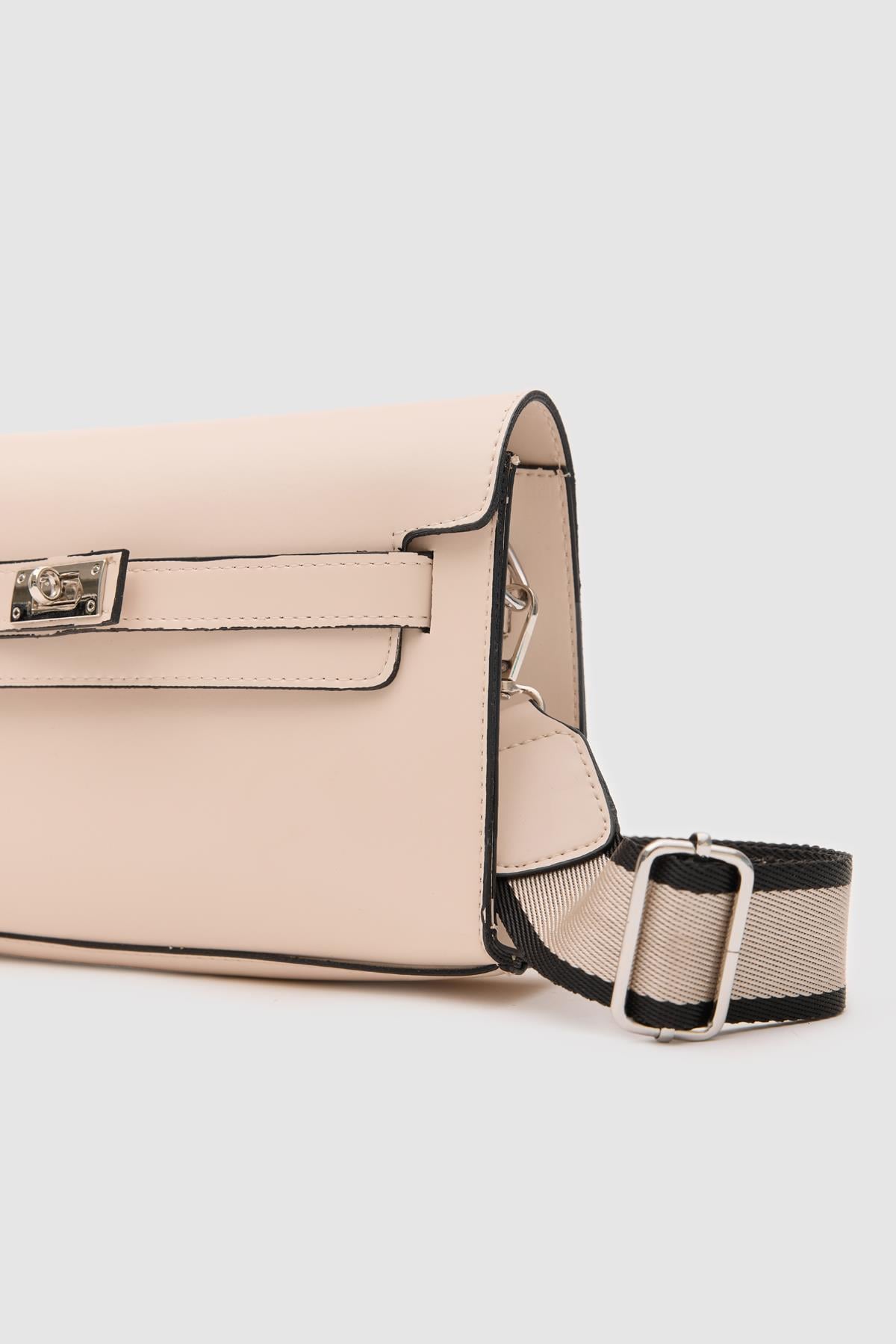 Kelly Kilitli Clutch Bag Krem