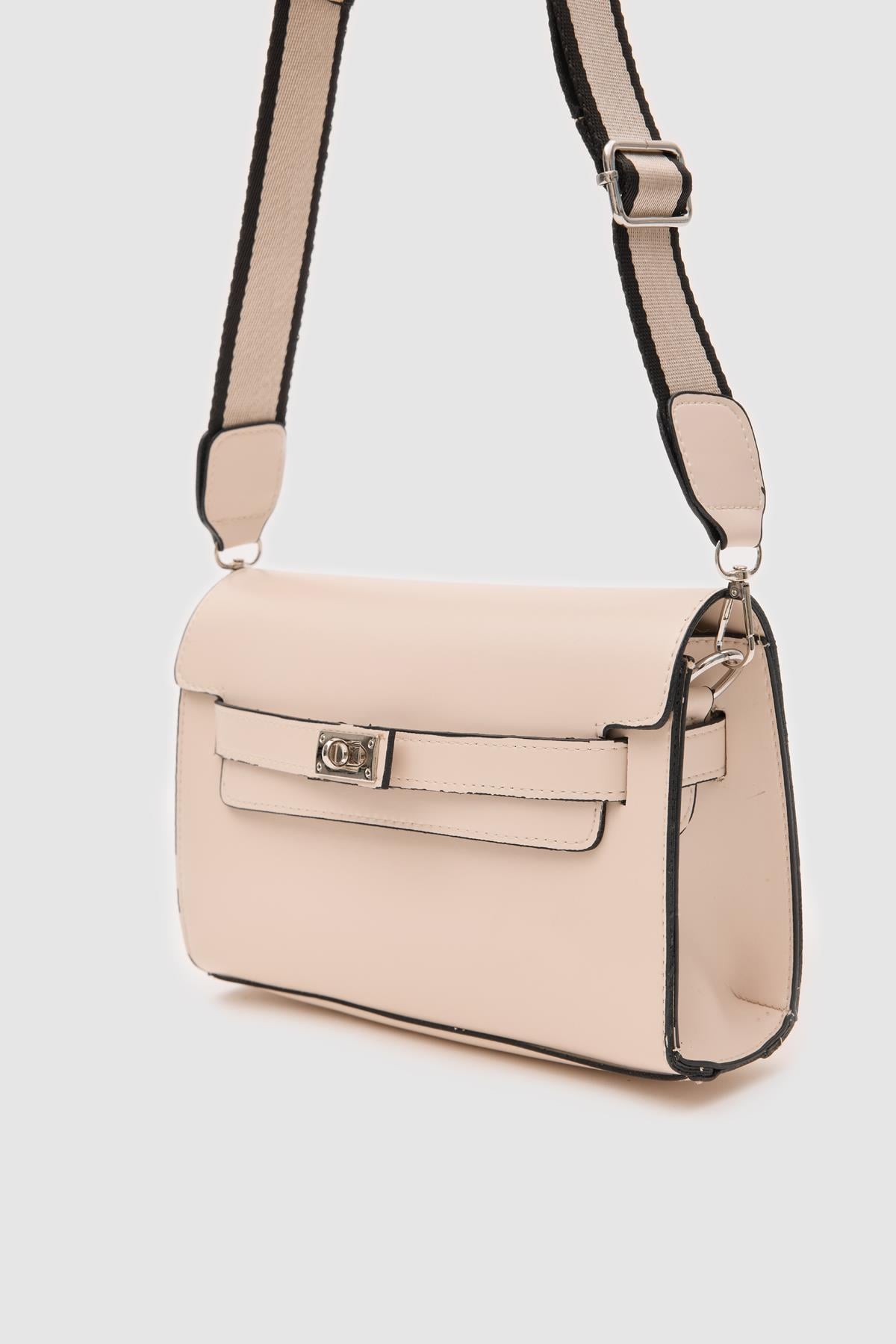 Kelly Kilitli Clutch Bag Krem
