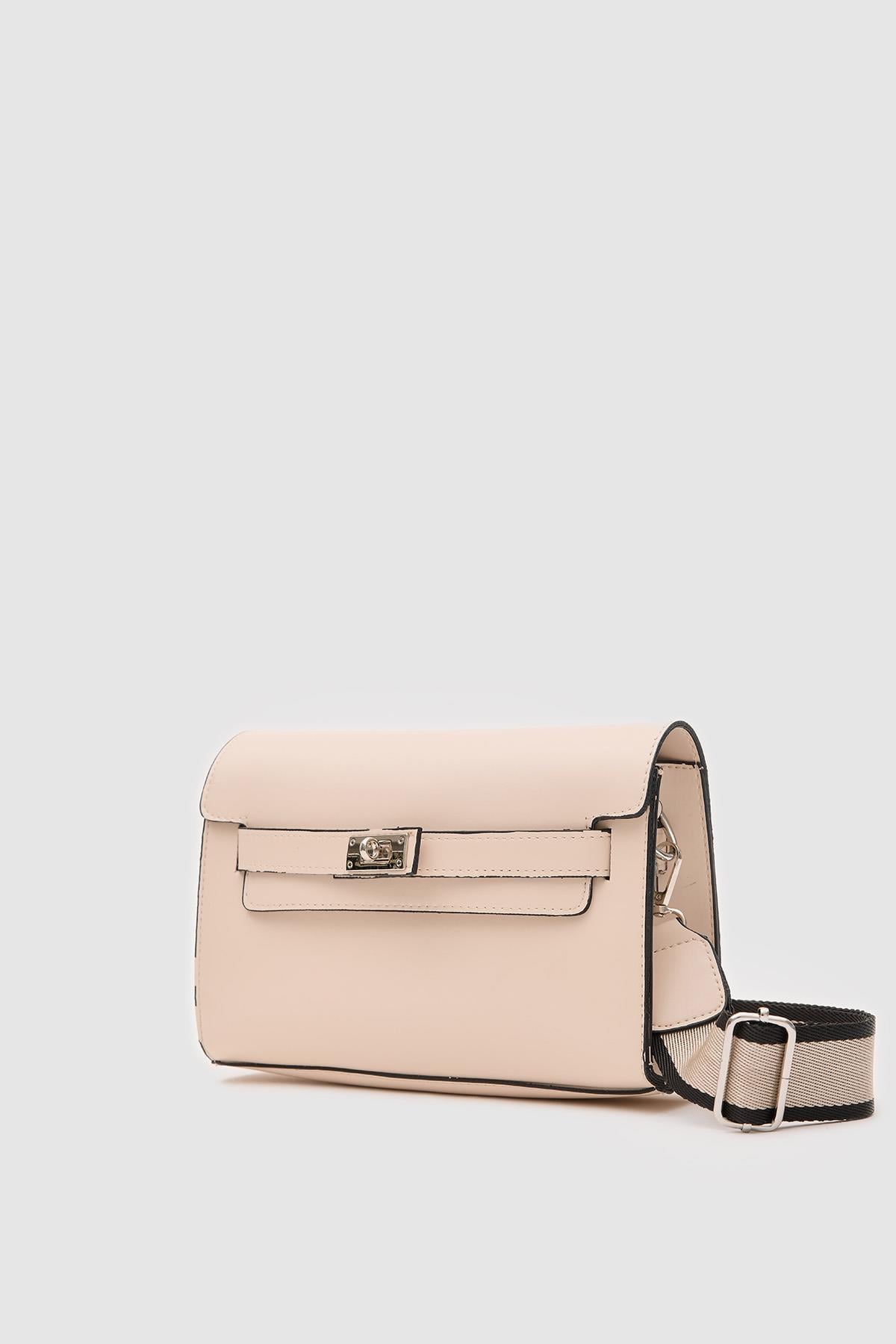 Kelly Kilitli Clutch Bag Krem