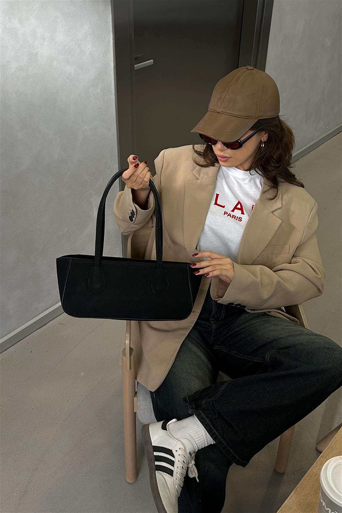 Lea Süet Baget Çanta Siyah