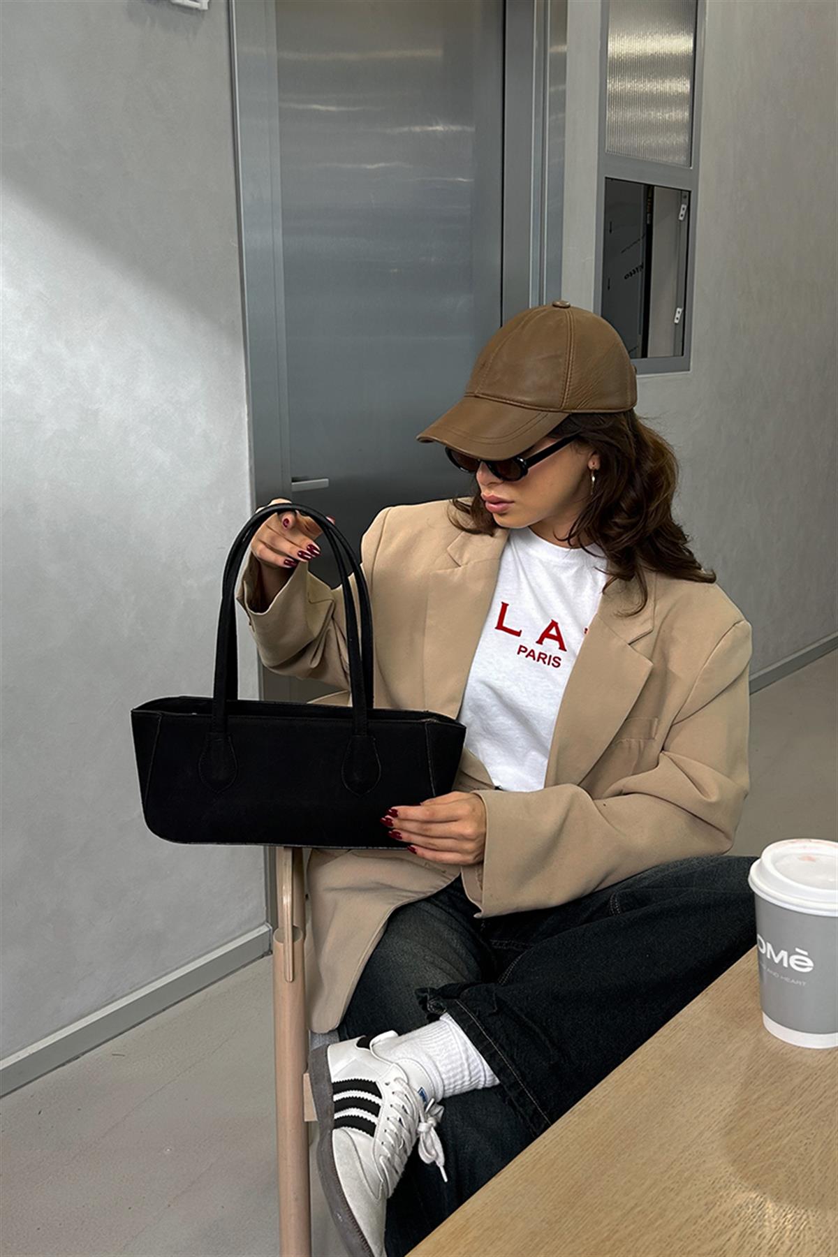 Lea Süet Baget Çanta Siyah