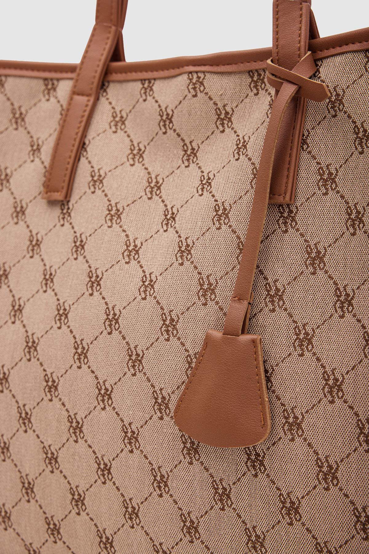 Michelle Monogram Omuz Çantası Taba