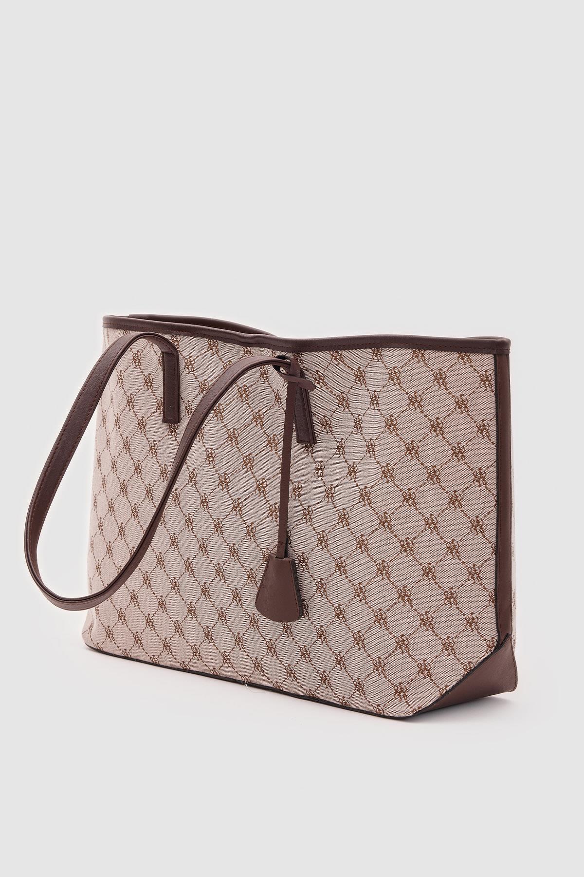 Michelle Monogram Omuz Çantası Acı Kahve
