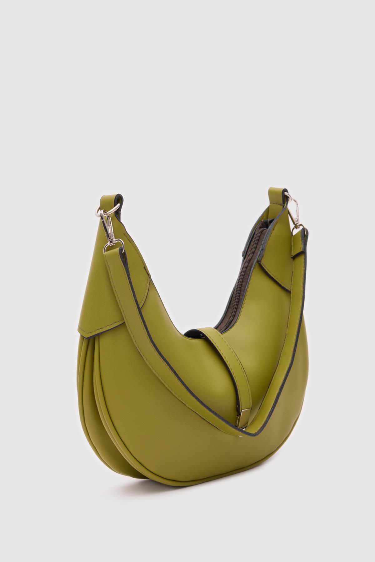 Suzu Oval Baget Çanta Zeytin Yeşili
