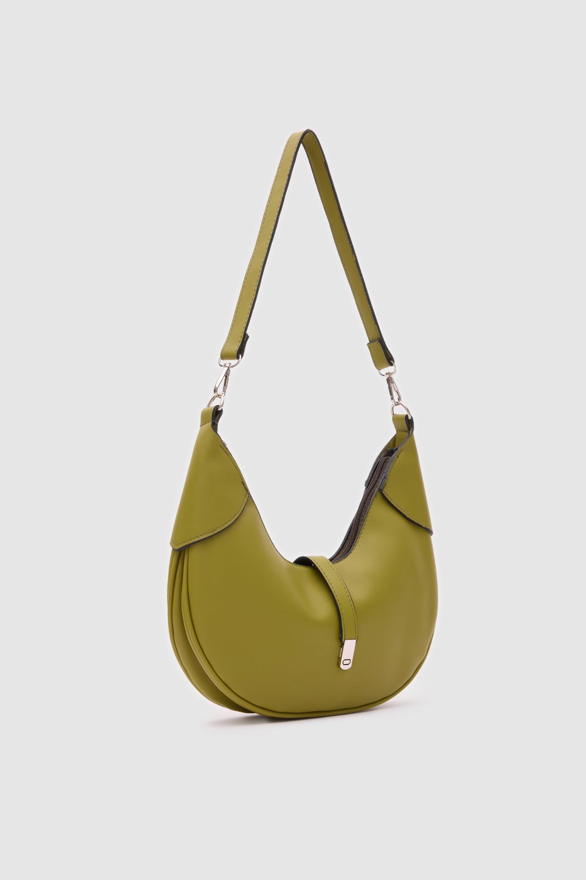 Suzu Oval Baget Çanta Zeytin Yeşili