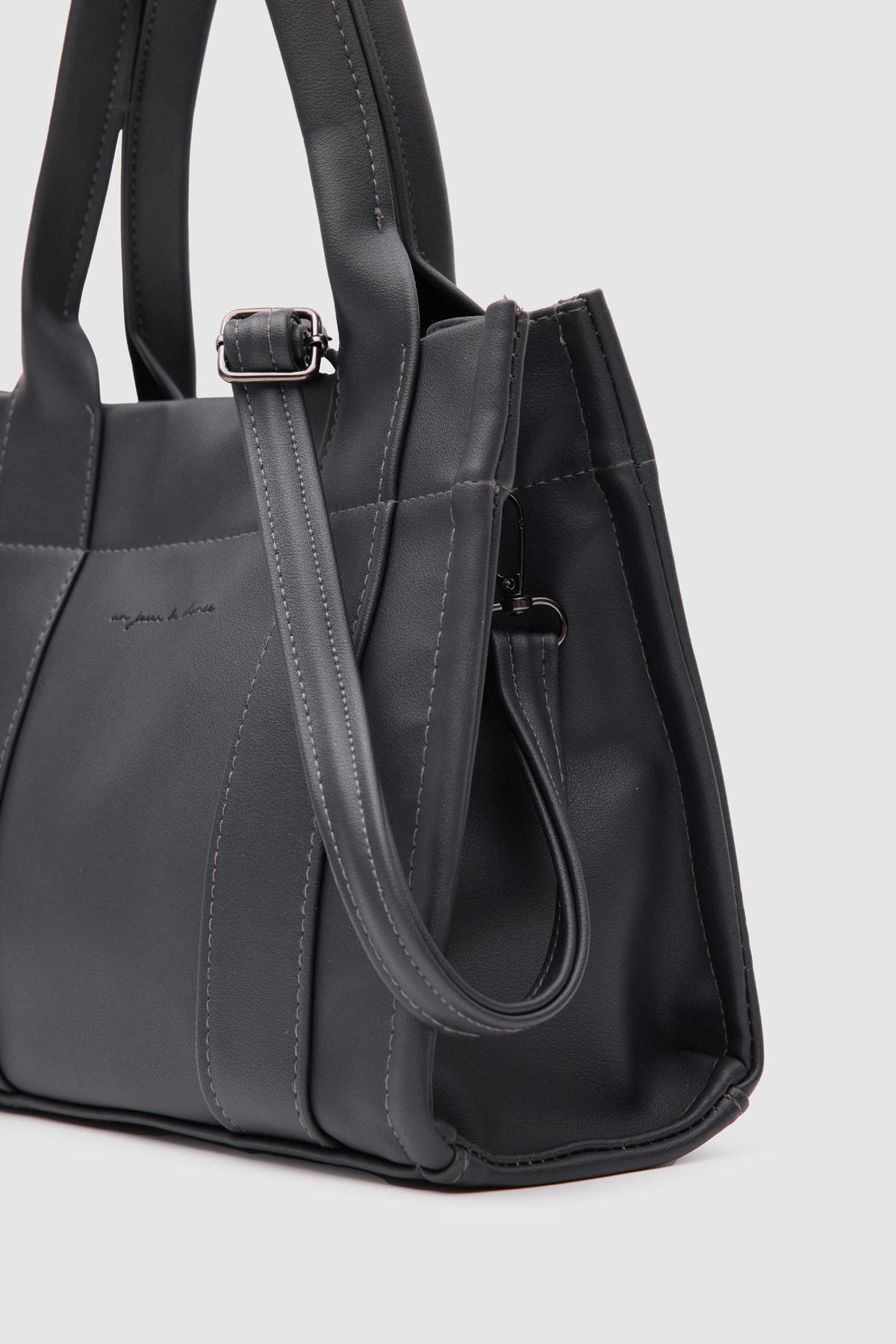 Bonnie Deri Tote Bag Antrasit