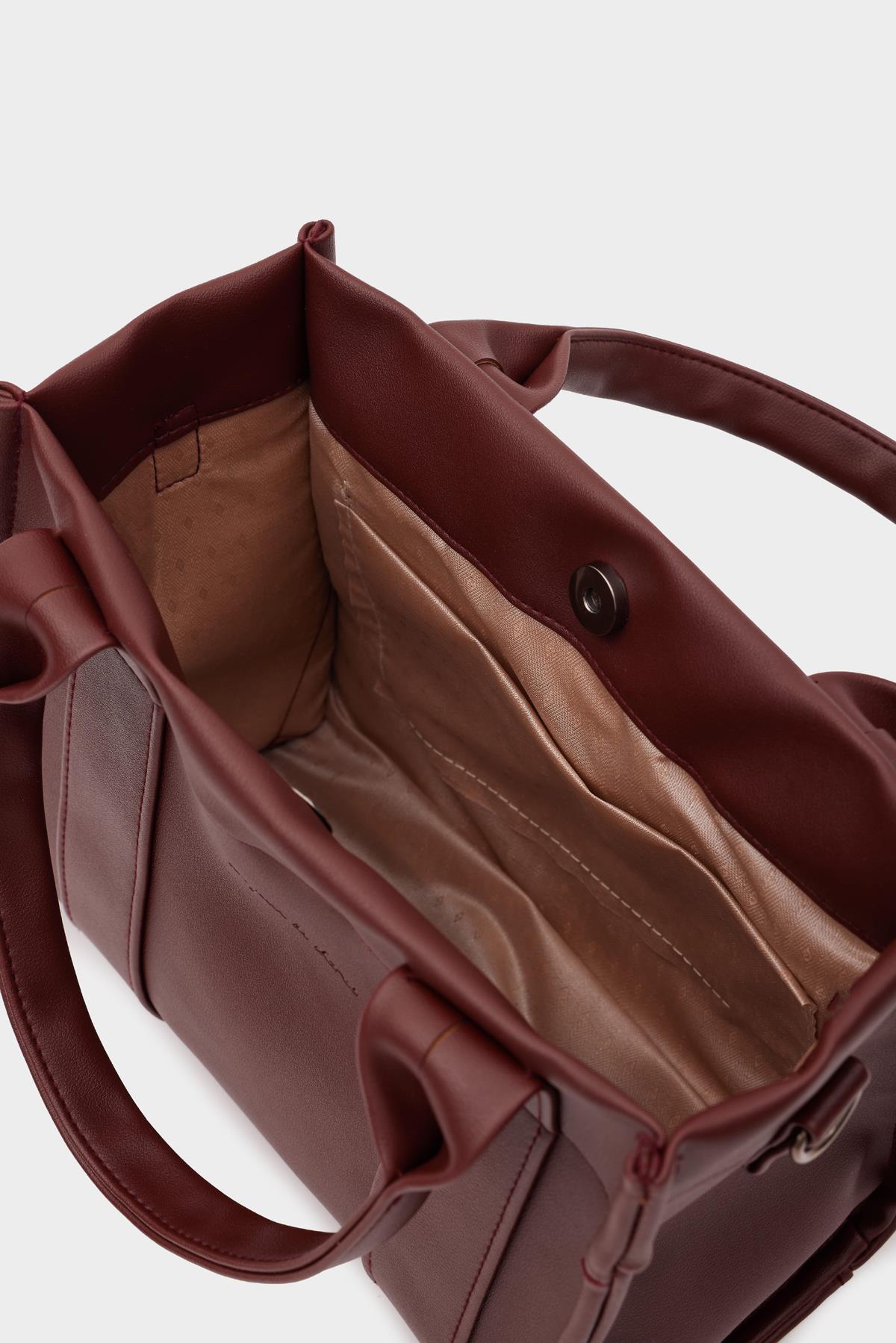 Bonnie Deri Tote Bag Bordo