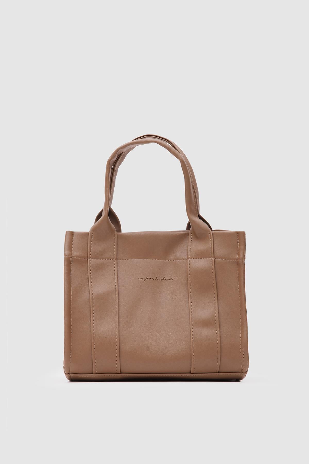 Bonnie Deri Tote Bag Vizon