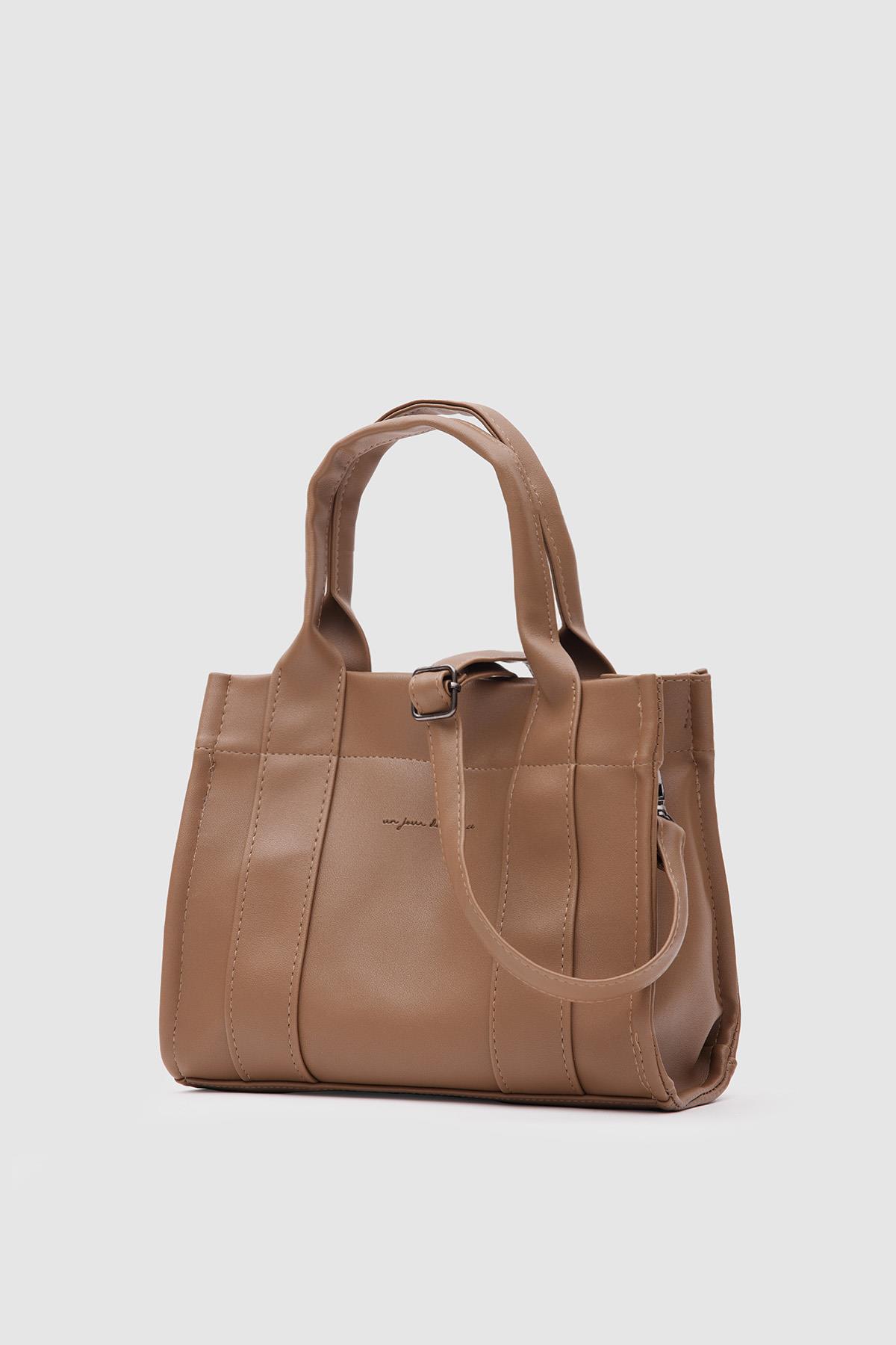 Bonnie Deri Tote Bag Vizon